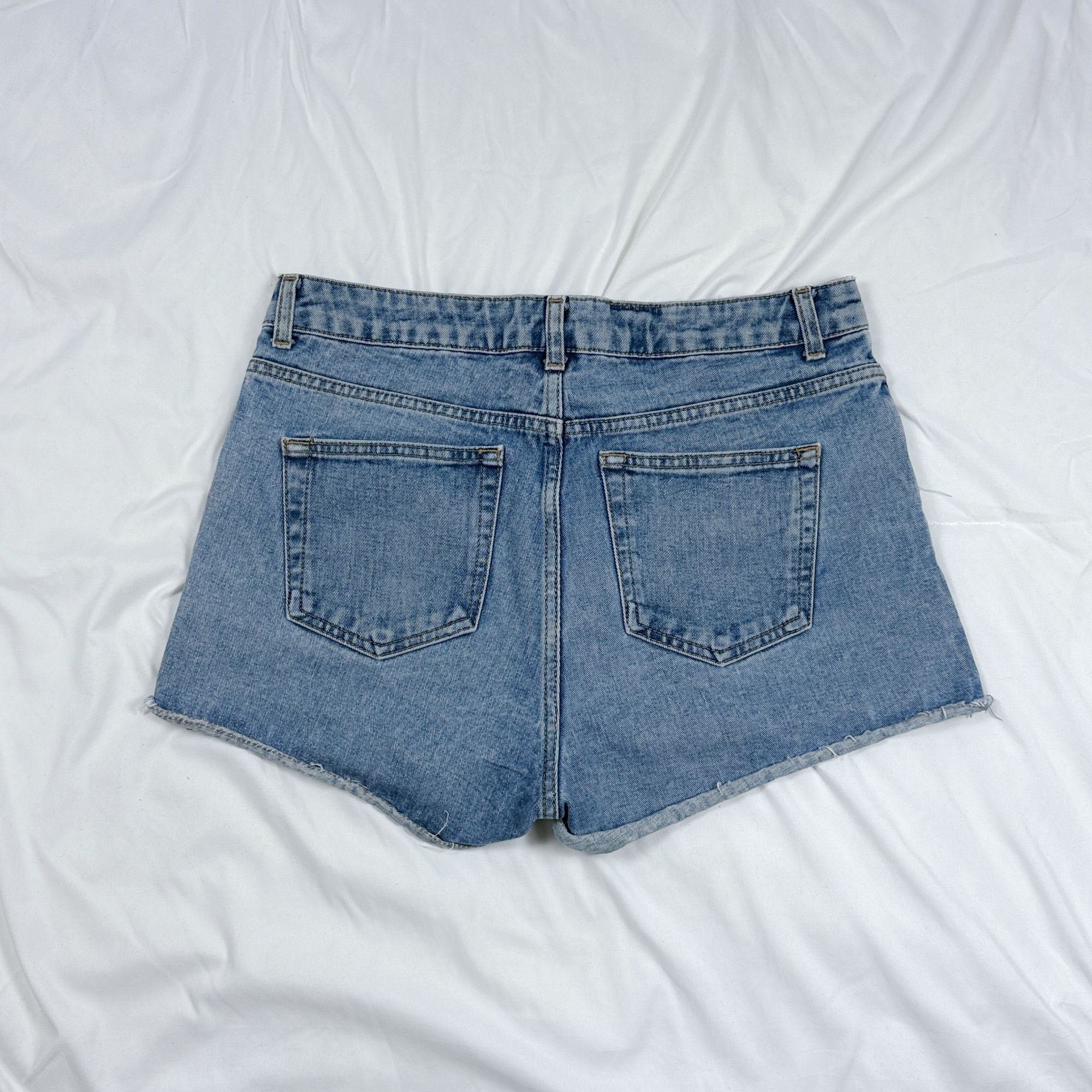 Topshop Topshop Moto Denim Shorts Size W30 Cotton Highwaisted Cutoff Size 30" / US 8 / IT 44 - 2 Thumbnail