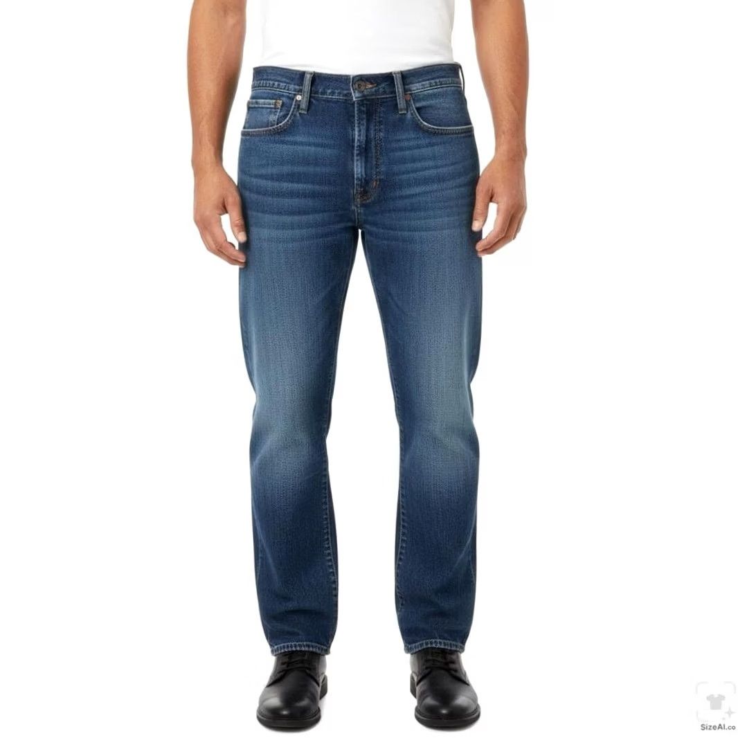 Lucky Brand Lucky Brand 363 Vintage Straight Jeans Mens 36x30 Blue Medium Wash Relaxed Denim Logo Patch 5-Pocket Zip Fly Casual Size US 36 / EU 52 - 4 Thumbnail