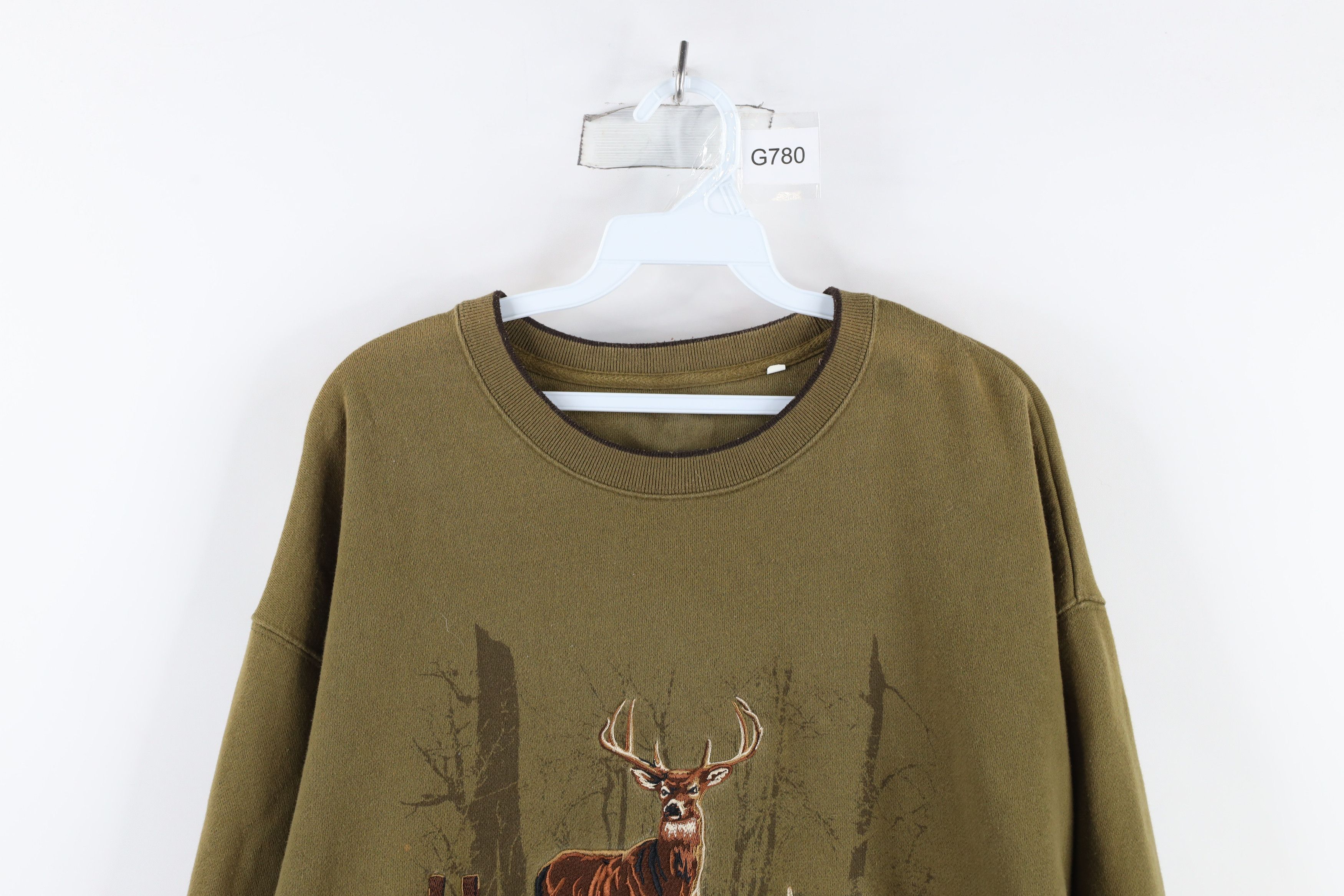 Vintage Vintage 90s Streetwear Buck Nature Crewneck Sweatshirt Green Size US L / EU 52-54 / 3 - 2 Thumbnail