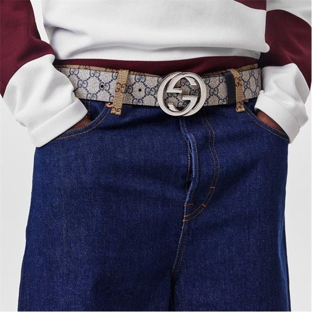 Gucci GUCCI Men'S Logo Canvas Gg Supreme Belt Size 36 - 2 Thumbnail