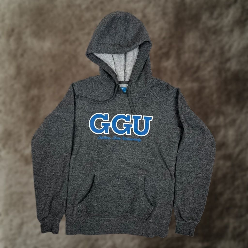 Champion VINTAGE Golden Gate University GGU Hoodie Womens' Medium Gray Champion Fleece Pullover Size M / US 6-8 / IT 42-44 - 1 Thumbnail