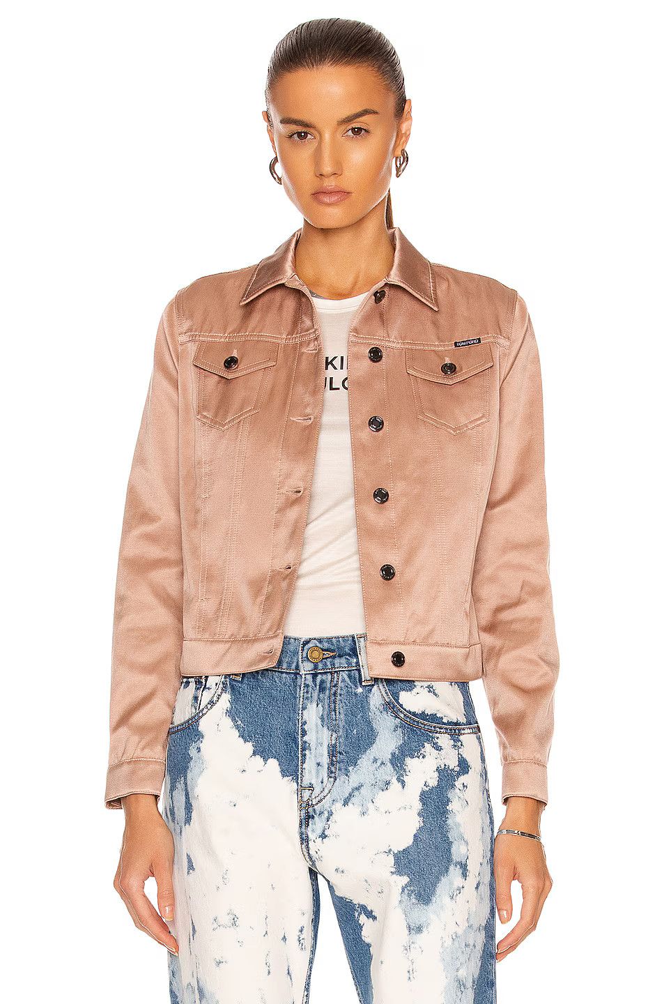Tom Ford o1loc1c0724 GID051 Buttoned Jacket in Light Pink Size XS / US 0-2 / IT 36-38 - 1 Thumbnail