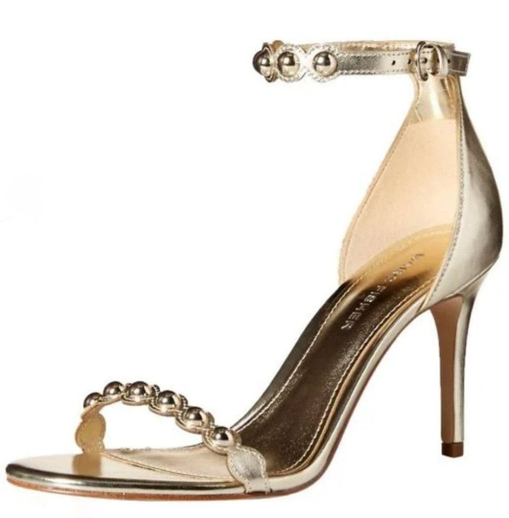 Marc Fisher Marc Fisher LTD Belia Gold Ankle Strap Sandals Size 7M Size US 7 / IT 37 - 2 Thumbnail