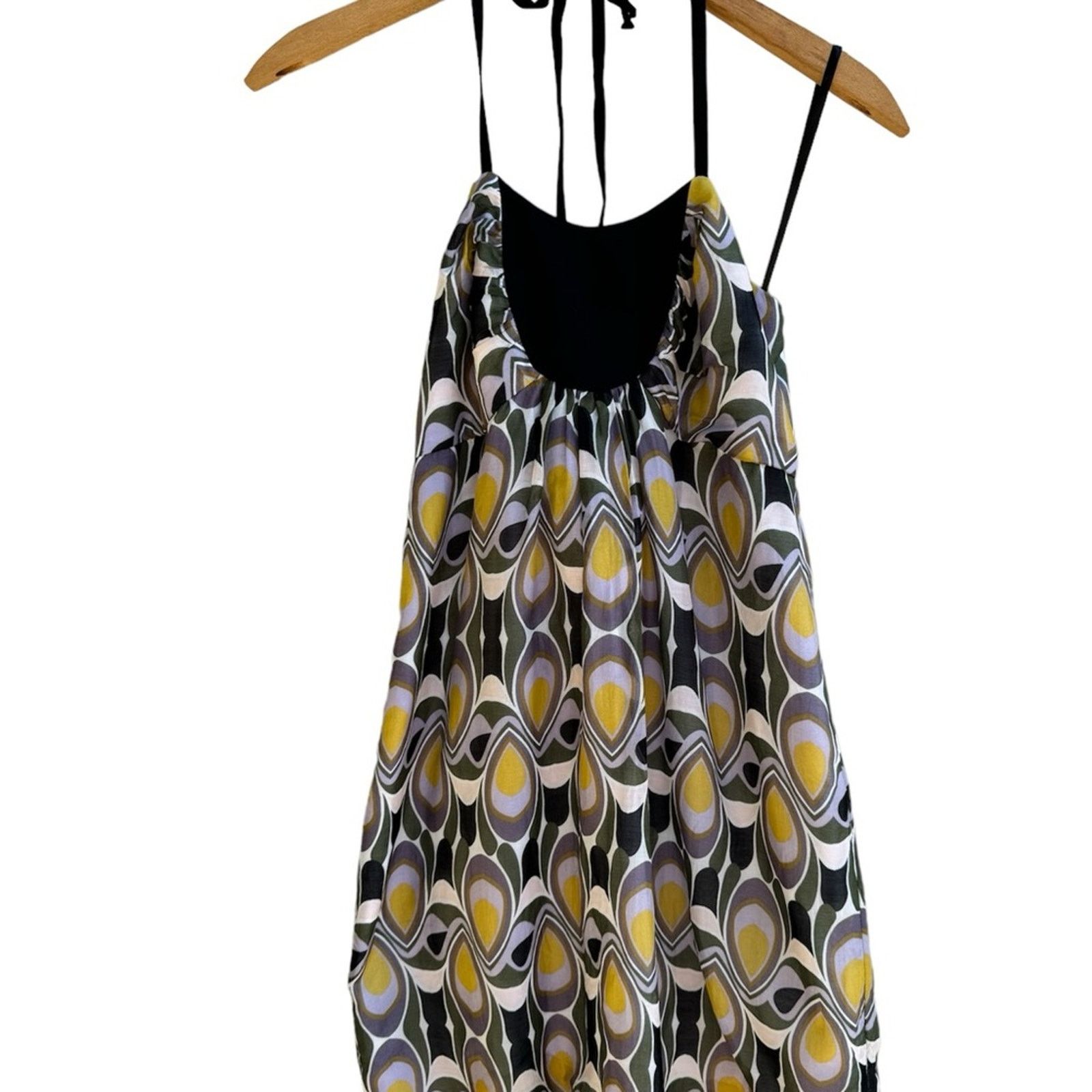 MILLY Milly Of New York Geometric Print Silk Blend Halter Size 8 Size M / US 6-8 / IT 42-44 - 2 Thumbnail