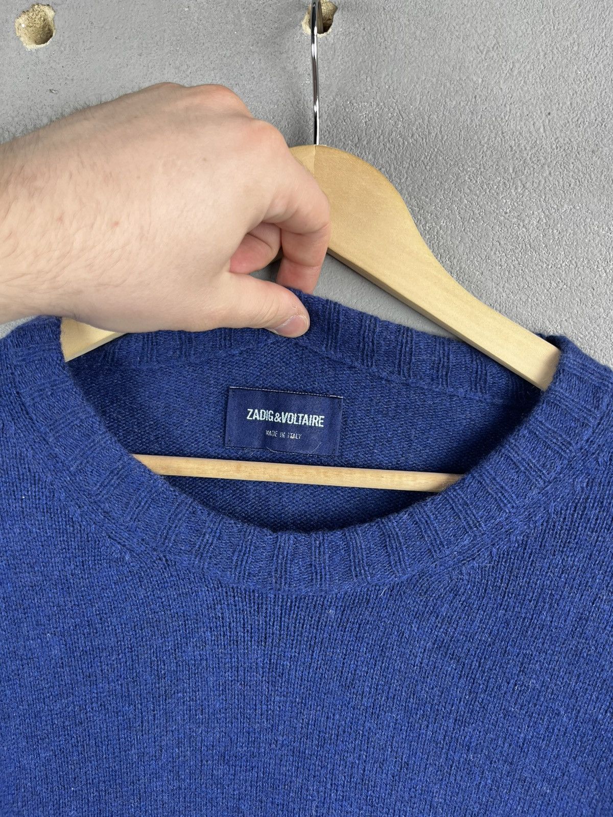 Zadig & Voltaire ZADIG&VOLTAIRE Markus Drop Shoulder Cashmere Sweater - Flag Size L / US 10 / IT 46 - 2 Thumbnail