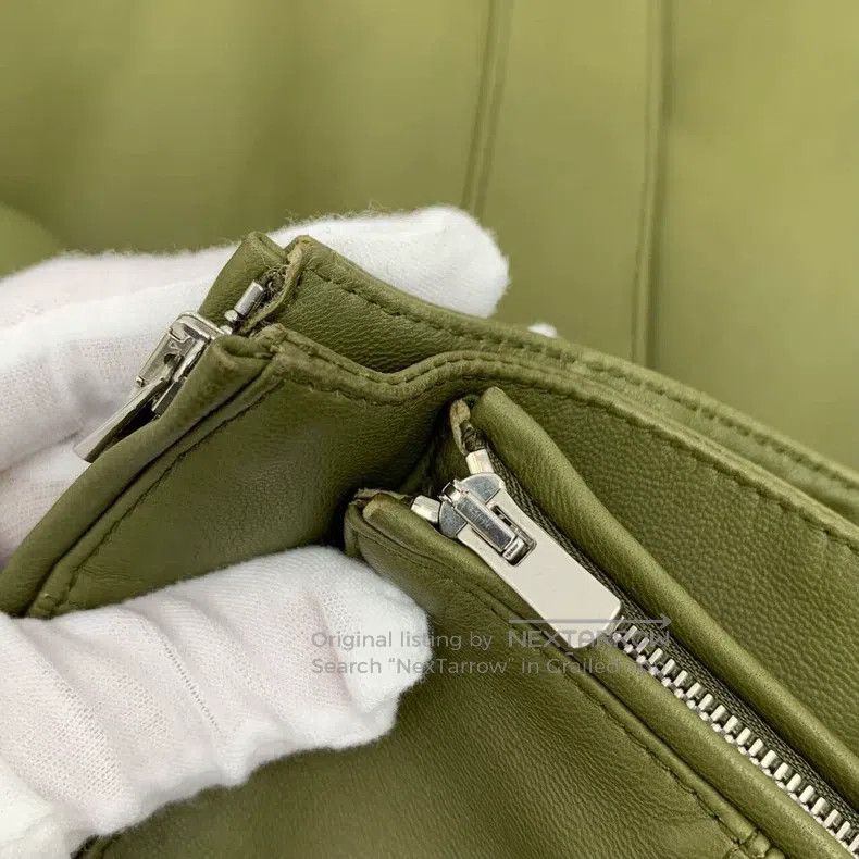 Loro Piana Loro Piana Green Lamb Leather Long Sleeve Jacket Size XS / US 0-2 / IT 36-38 - 8 Thumbnail