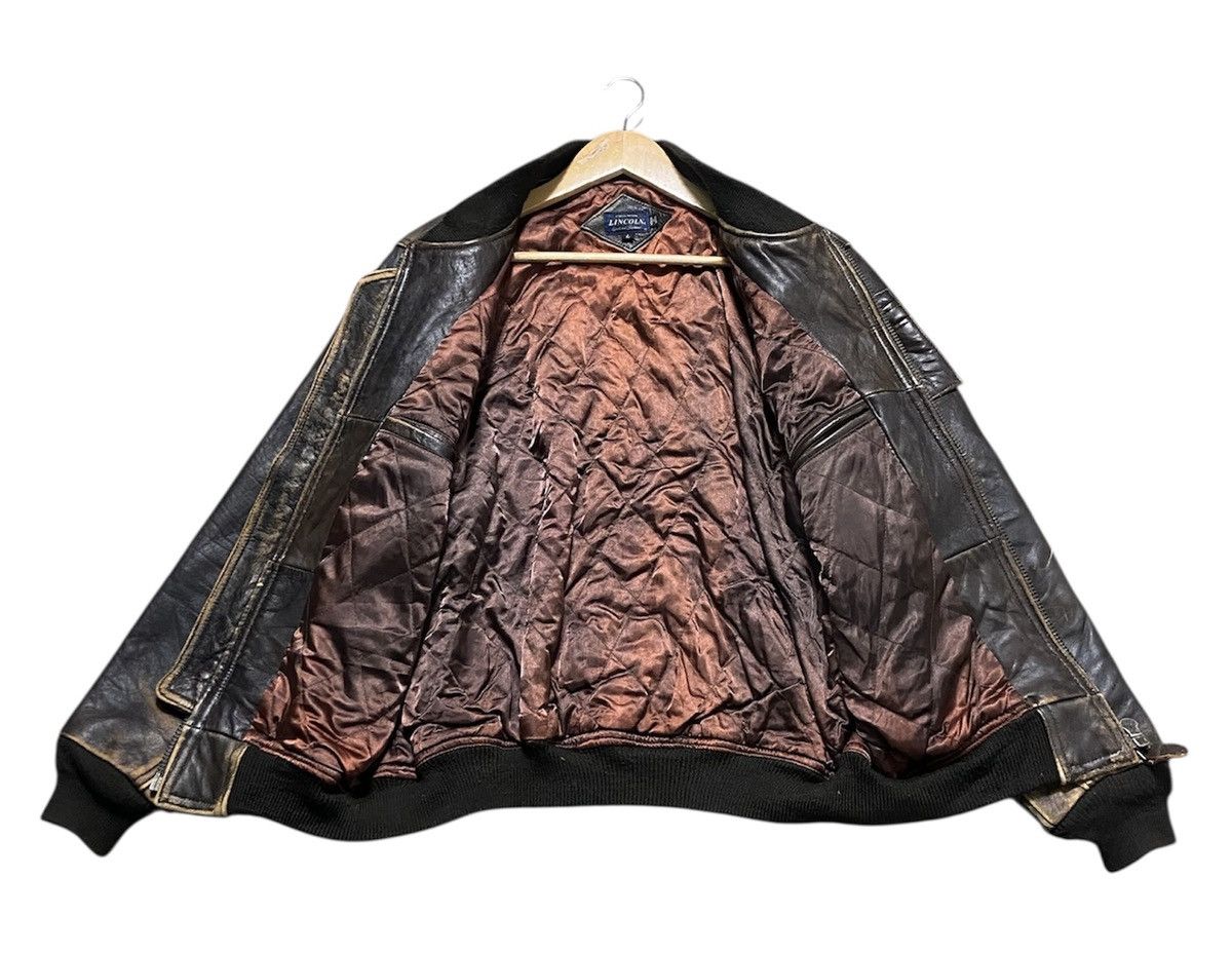 Genuine Leather Vintage Lincoln Sheepskin Leather Bomber Jacket Size US L / EU 52-54 / 3 - 4 Thumbnail