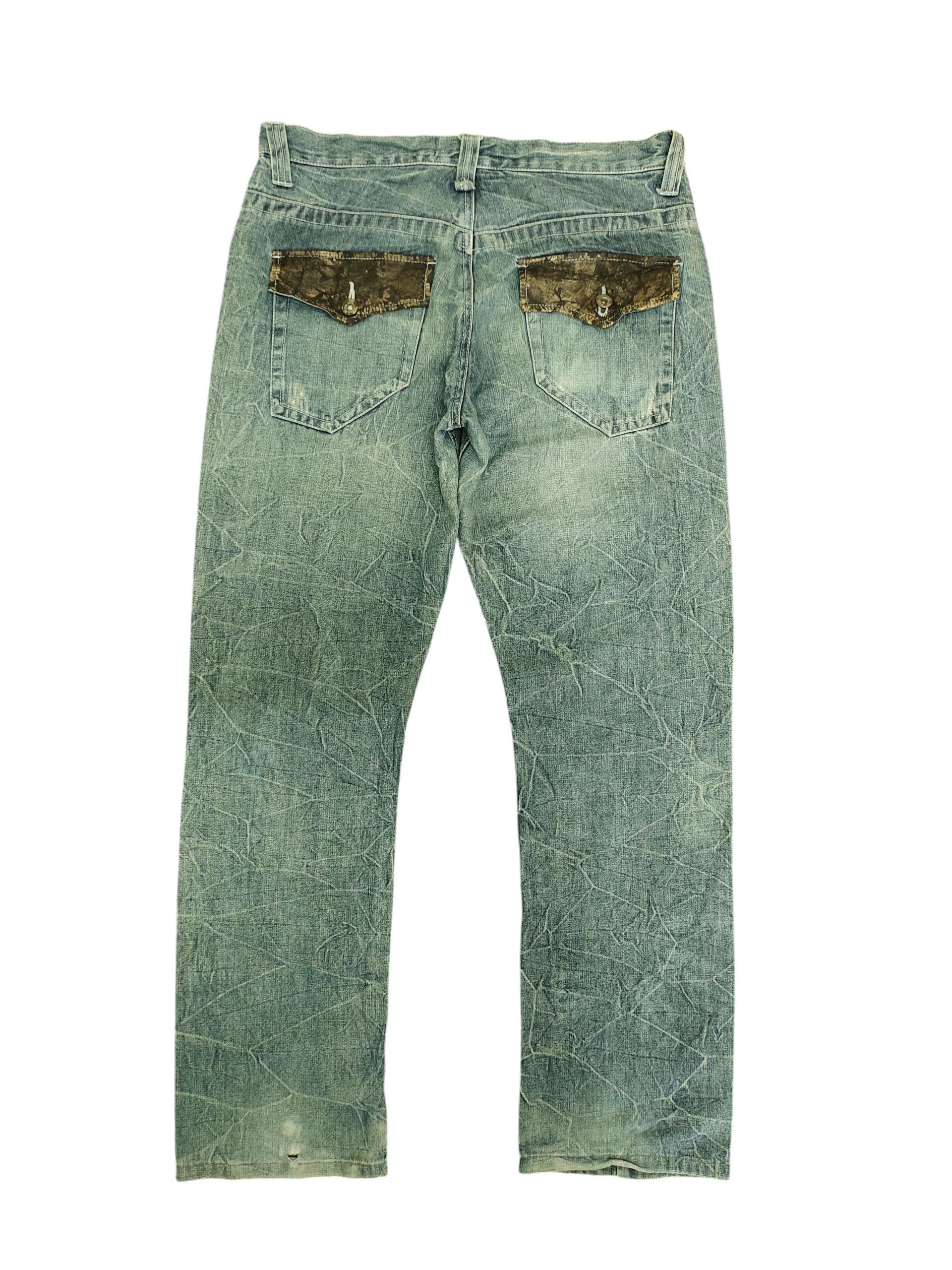 Undercover Japanese Brand Jungle Storm Clawmark Distress Faded Jeans Size US 33 - 8 Thumbnail