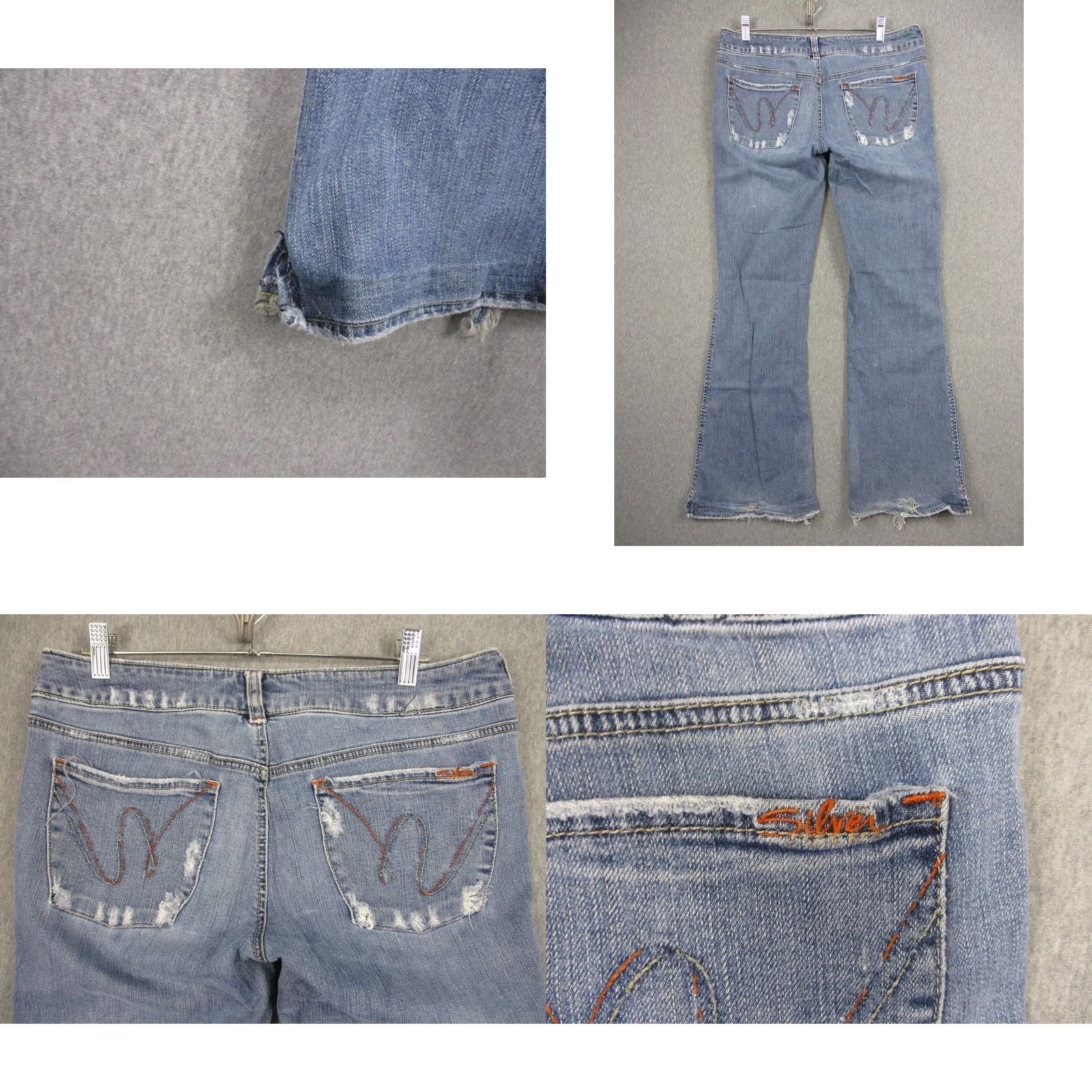 Silver Jeans Co. Silver Jeans Matrix Jeans Womens Bootcut 32x32 Blue Light Wash Distressed Denim Jeans Women Size 24" / US 00 / IT 34 - 8 Thumbnail