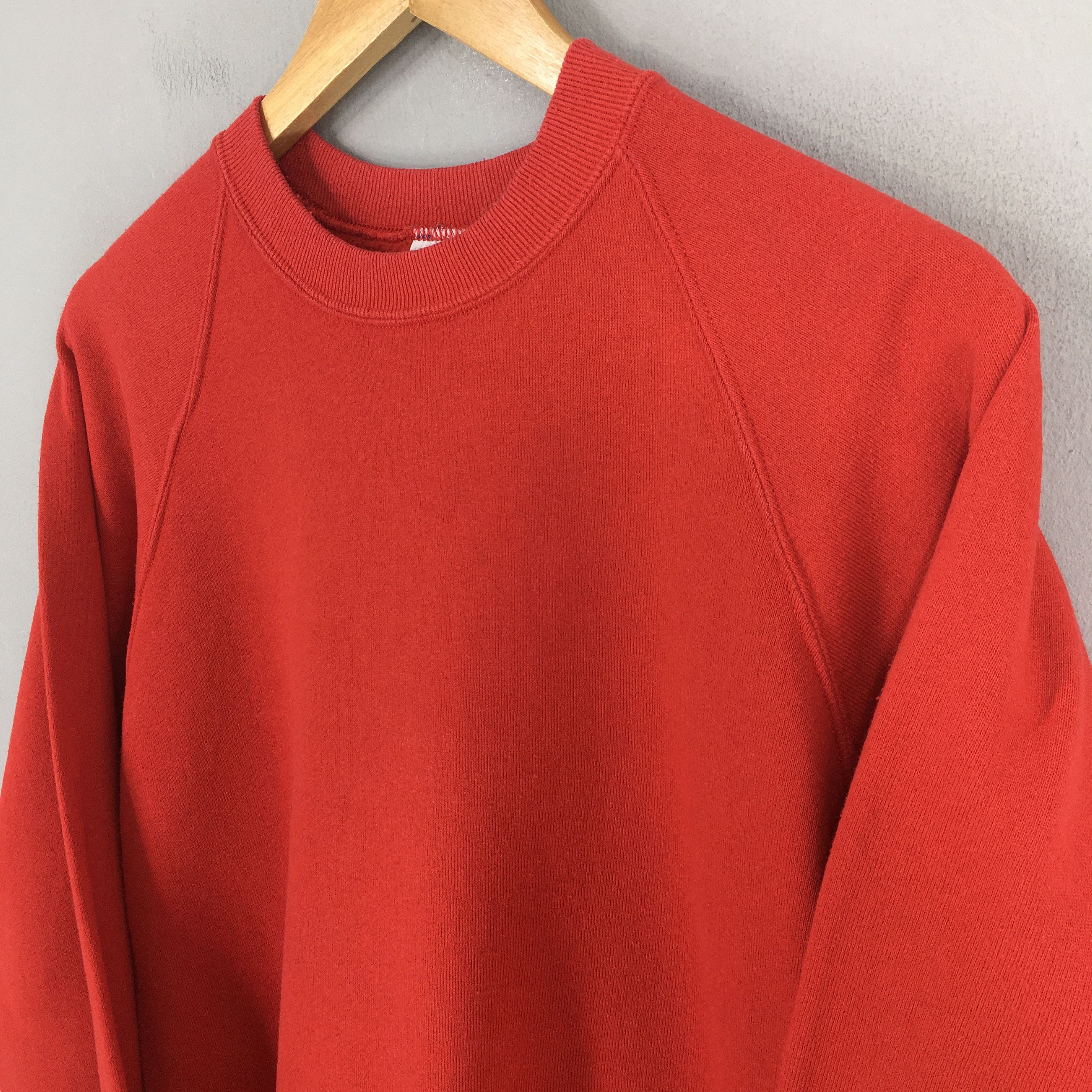 Jerzees Vintage 90s Jerzees Usa Plain Red Sweatshirt Large Size US L / EU 52-54 / 3 - 3 Thumbnail