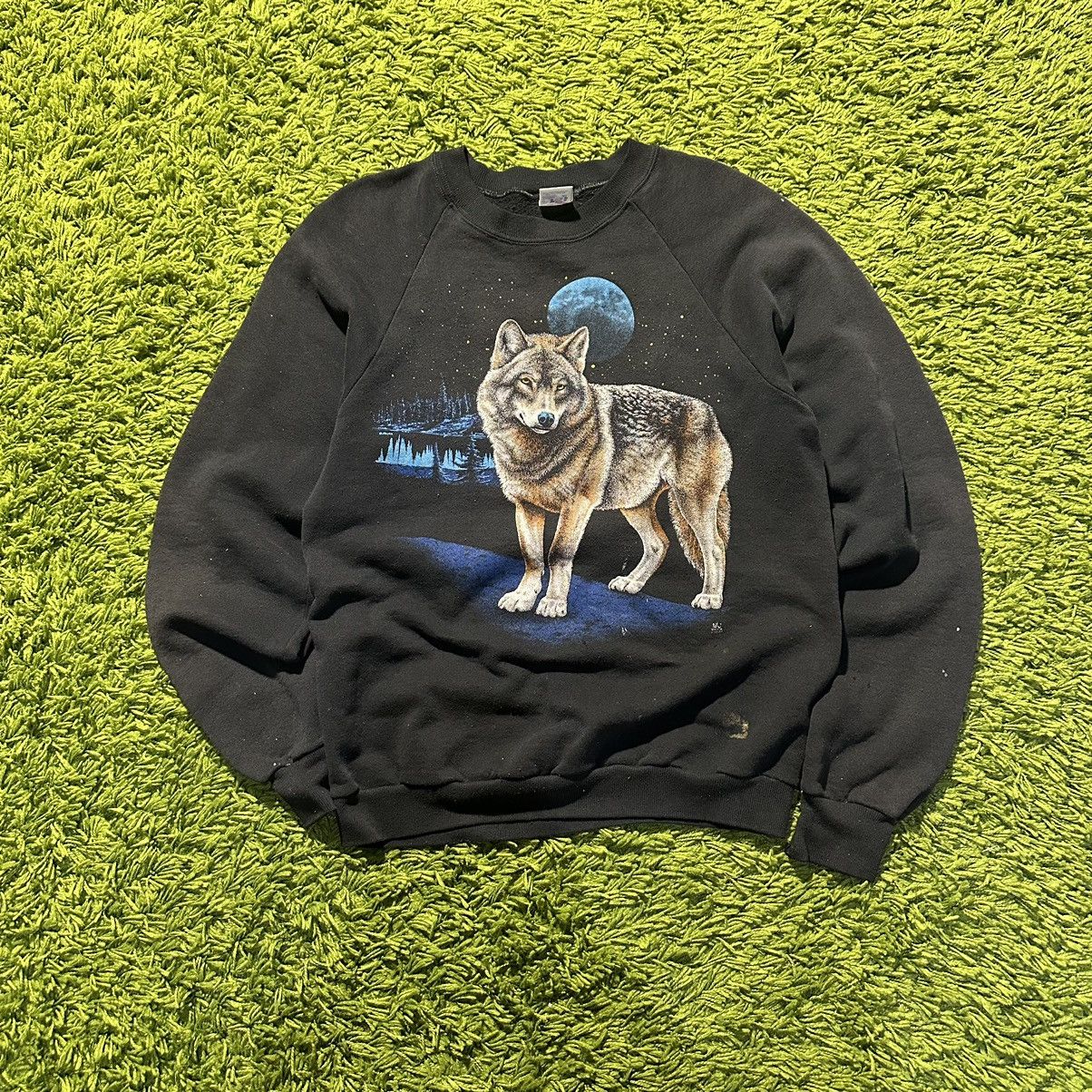 Vintage Vintage 1987 Wolf Crewneck Size US L / EU 52-54 / 3 - 2 Thumbnail