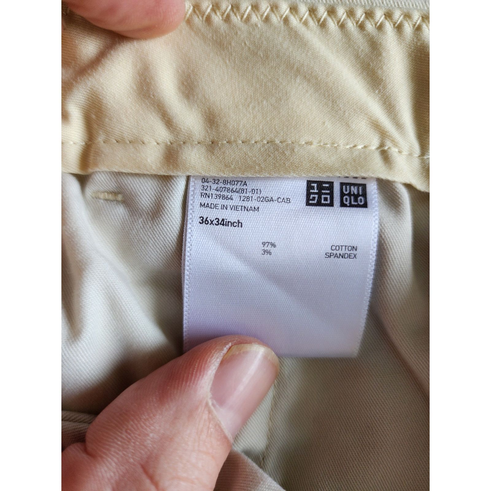 Uniqlo Uniqlo Men's Beige 36x34 Pants Straight Fit Size US 36 / EU 52 - 5 Thumbnail