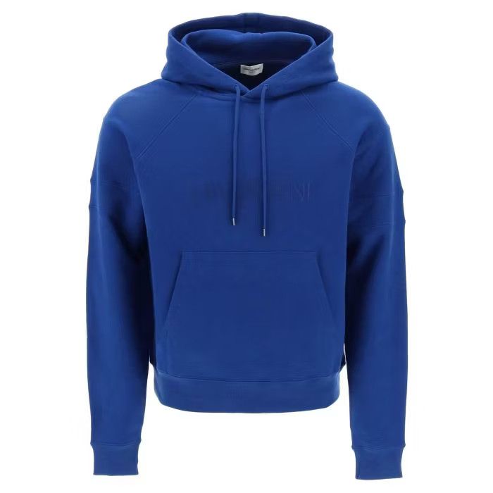 image of Saint Laurent Paris O1S22I1N0524 Logo Hoodie In Blue, Men's (Size Large)