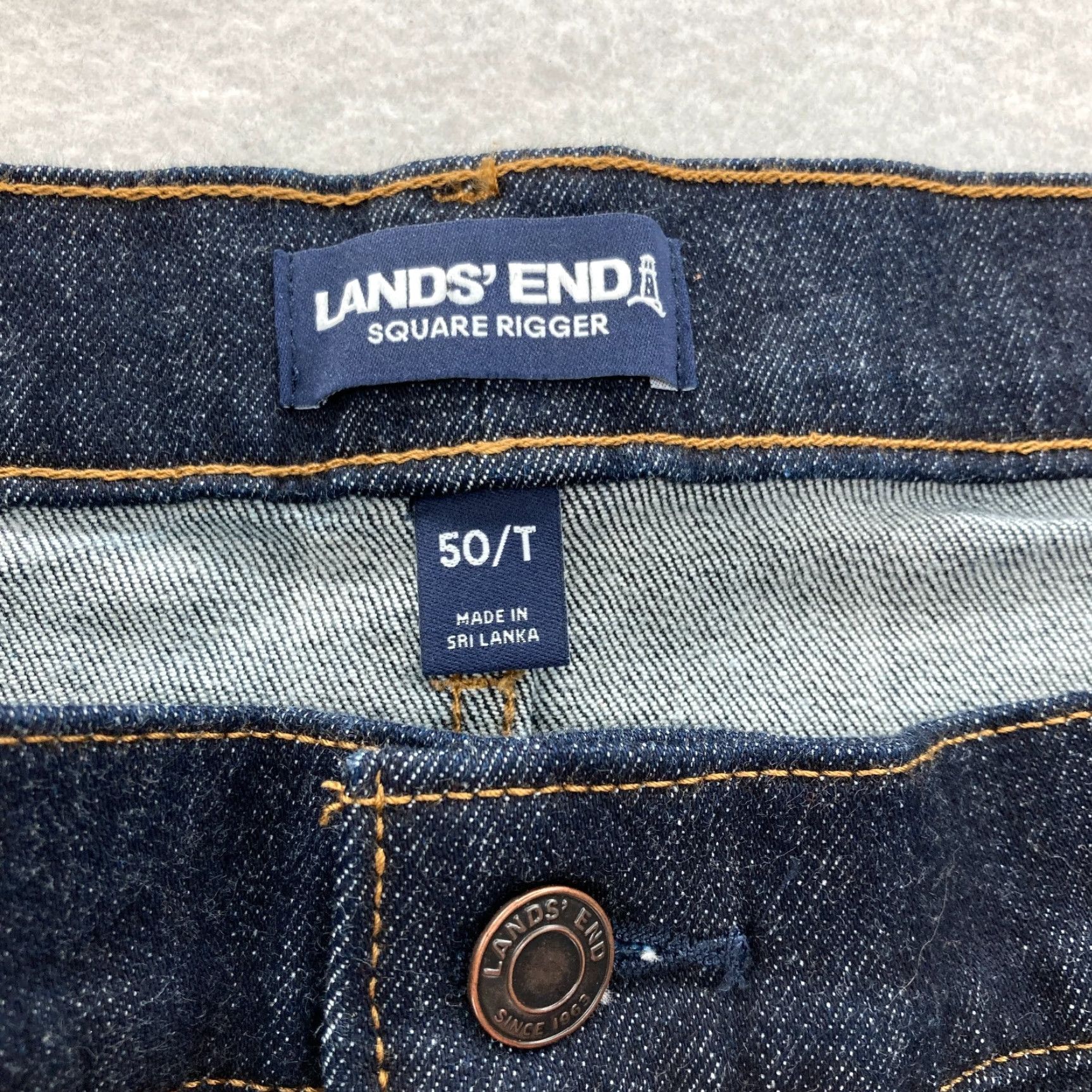 Lands' End Lands' End Square Rigger Jeans Mens 50 Traditional Fit Denim Blue Pants Jeans Wide 5-Pocket Stretch Regular 50 Tall Mens Size US 34 / EU 50 - 5 Thumbnail