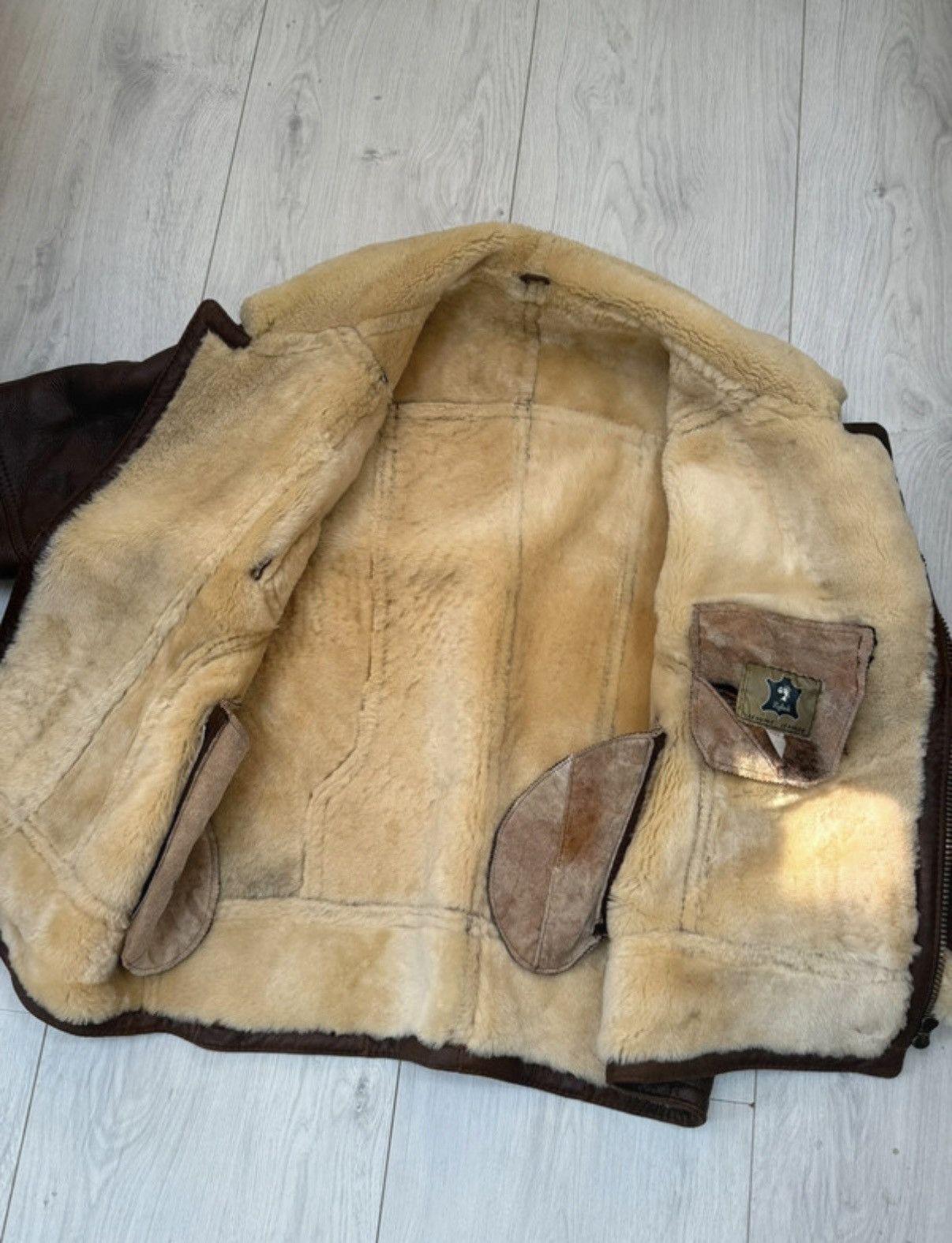 Vintage Russian Rybok Shearling Aviator Jacket Leather Pilot B-3 Size US XXL / EU 58 / 5 - 10 Thumbnail