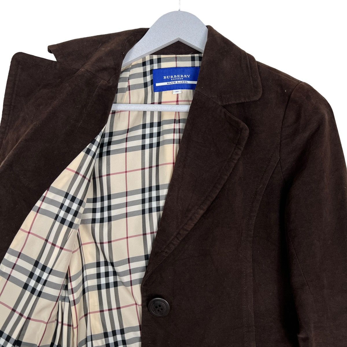 Burberry 🔥 BURBERRY MOLESKIN NOVA CHECK JACKET Size XS / US 0-2 / IT 36-38 - 10 Thumbnail