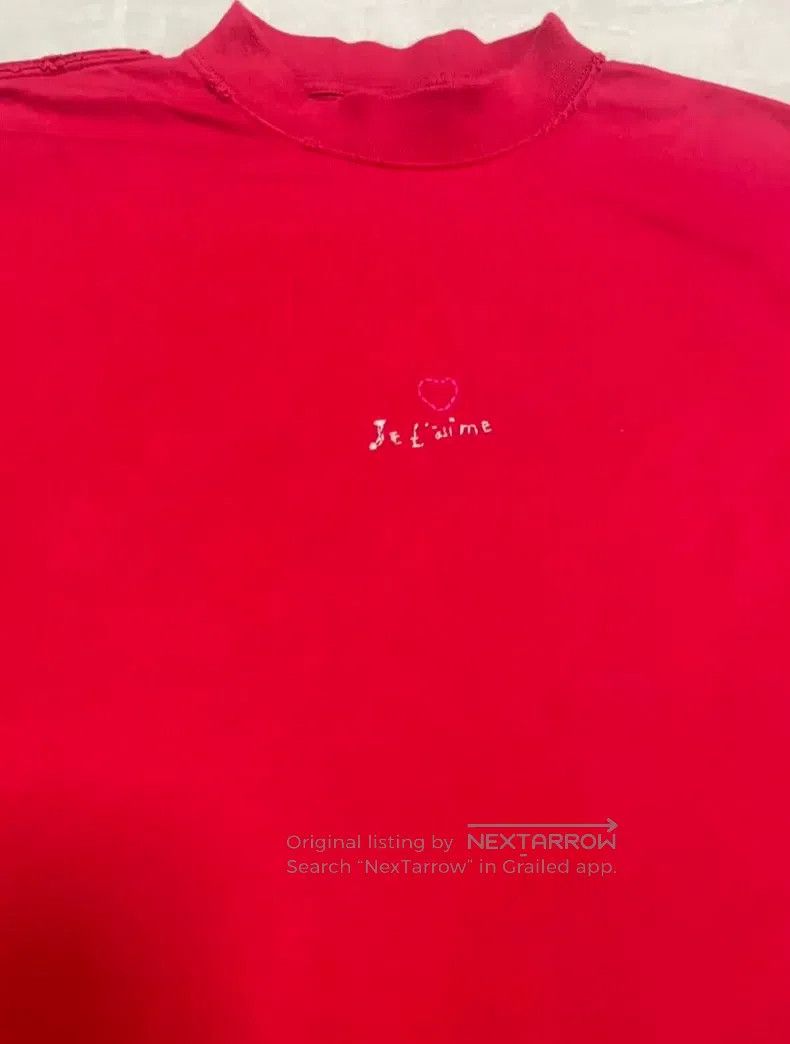 Balenciaga Balenciaga Red Letter Embroidered Ripped Short Sleeve T-Sh Size US XS / EU 42 / 0 - 5 Thumbnail