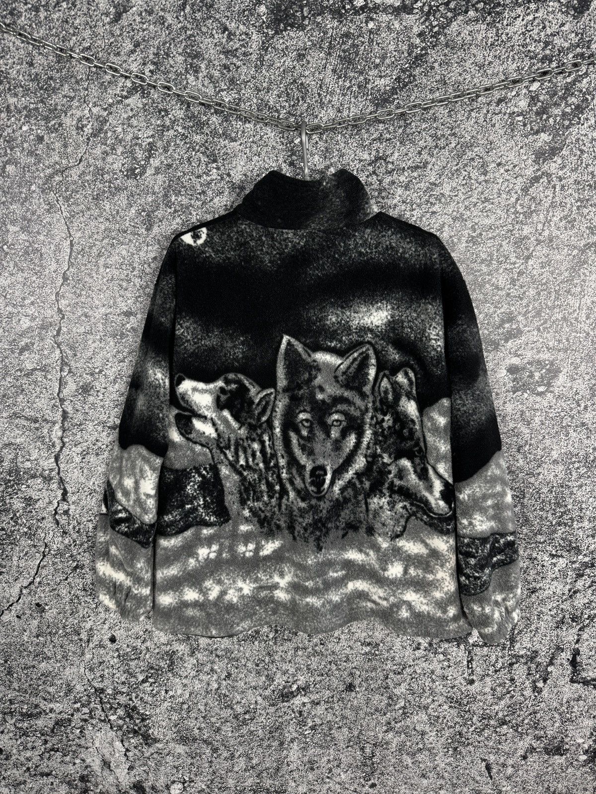 Vintage Vintage Wolf Fleece Jacket Sherpa Warm Overprint Nature M-L Size US L / EU 52-54 / 3 - 10 Thumbnail