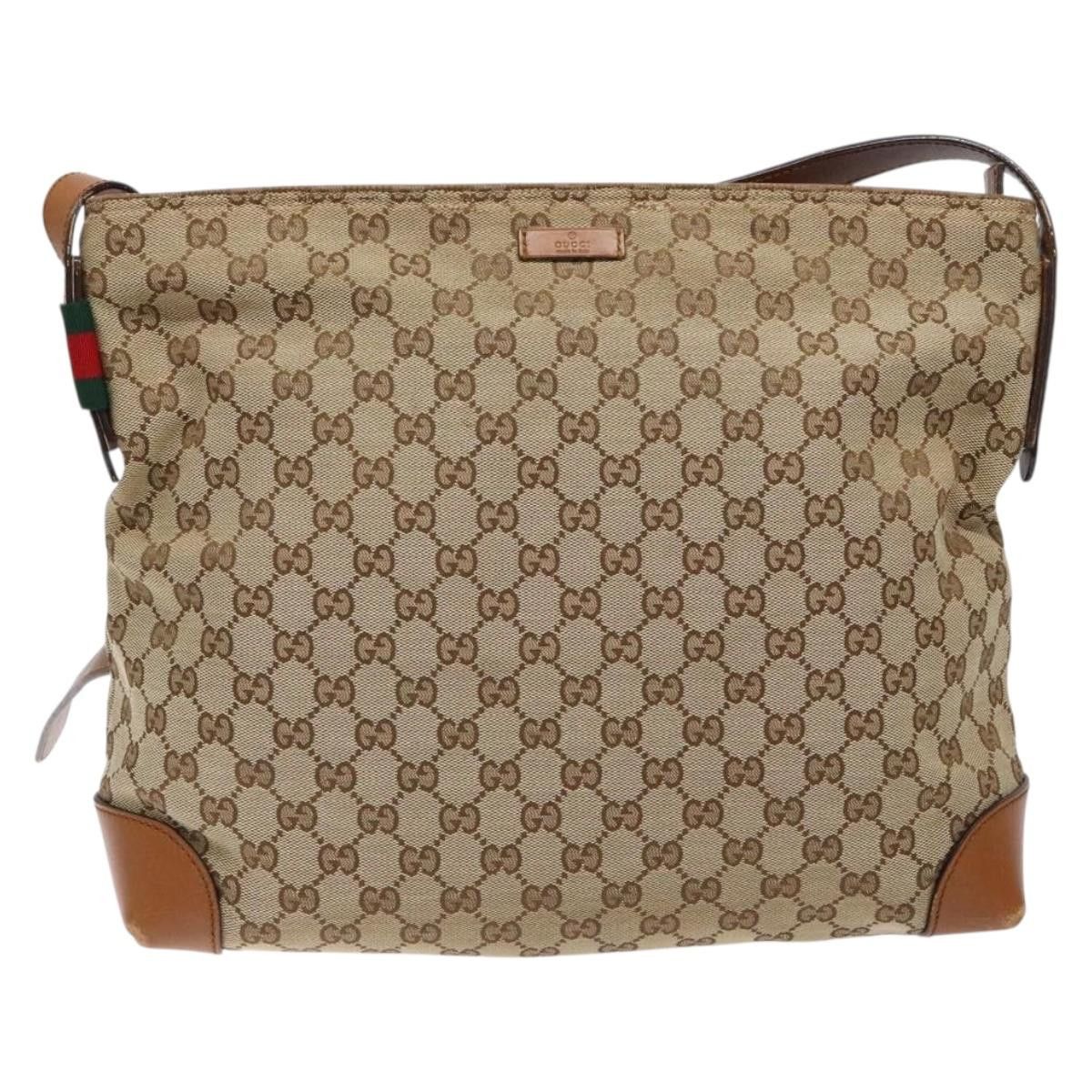 Gucci GUCCI GG Canvas Shoulder Bag Beige Silver Size ONE SIZE - 2 Thumbnail