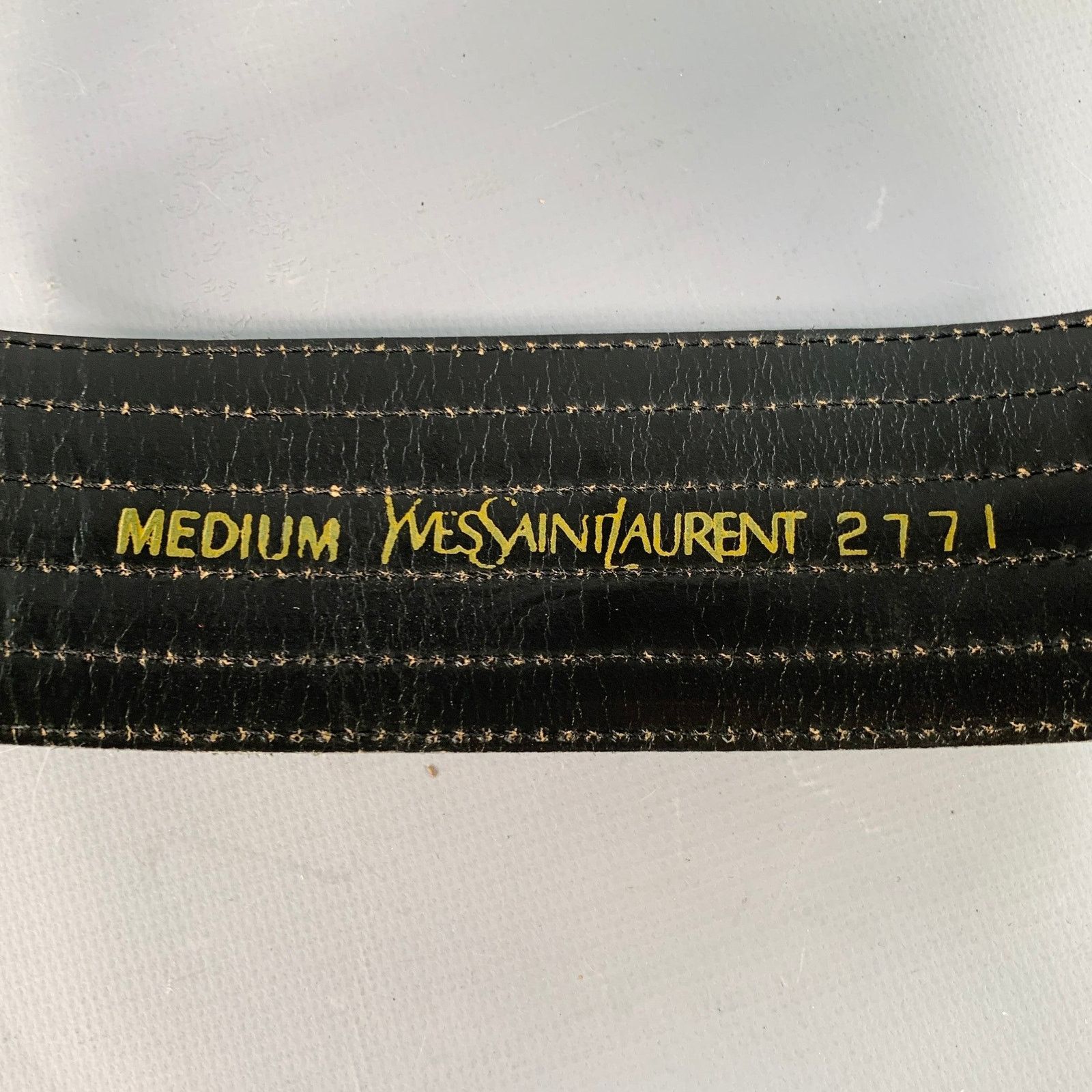 Yves Saint Laurent YVES SAINT LAURENT Size M Black Quilted Leather Belt Size ONE SIZE - 5 Thumbnail