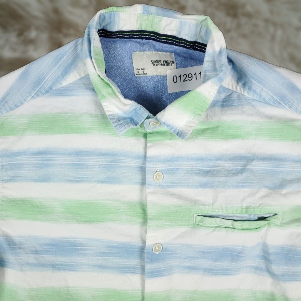 Vintage Sunrise Kingdom Blue Striped Button-Up Shirt Small Mens Short Sleeve Casual Classic Size US S / EU 44-46 / 1 - 1 Thumbnail