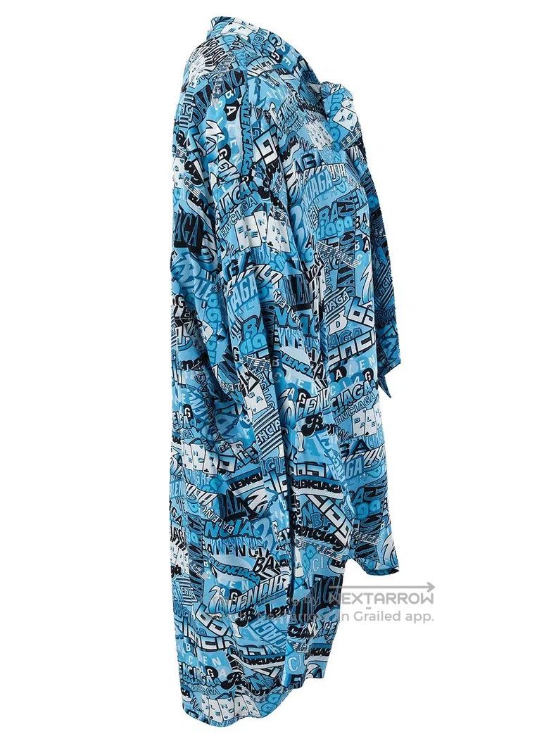 Balenciaga Balenciaga Blue Alphabet Printed Shirt Size XXS / US 00 / IT 34 - 3 Thumbnail