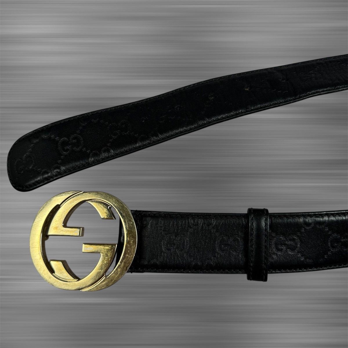 Gucci Gucci Monogram Leather ‘Black’ Belt Size 34 - 3 Thumbnail