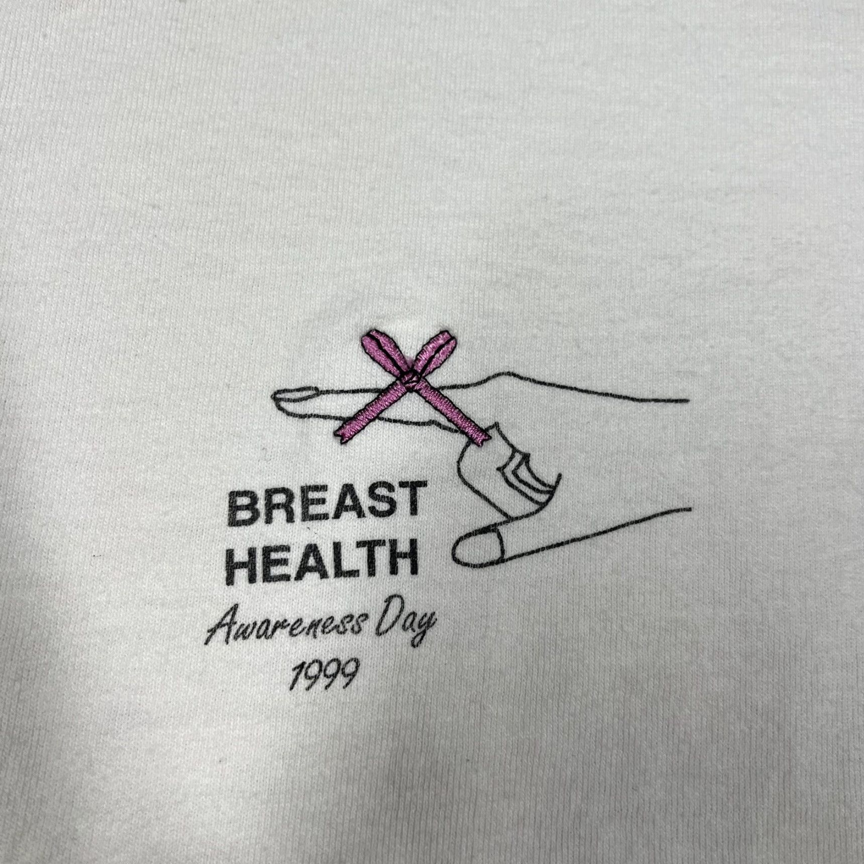 Anvil VINTAGE Breast Health Awareness Day Anvil T-Shirt XL Pink Embroidered Cancer Ribbon Unisex Adults Short Sleeve Crew Neck Cotton Size US XL / EU 56 / 4 - 5 Thumbnail