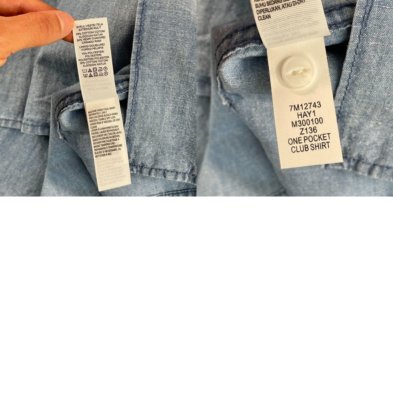 Lucky Brand Lucky Brand Camp Shirt Men XL Blue Chambray Denim Hemp Blend Short Sleeve NWT Size US XL / EU 56 / 4 - 8 Thumbnail