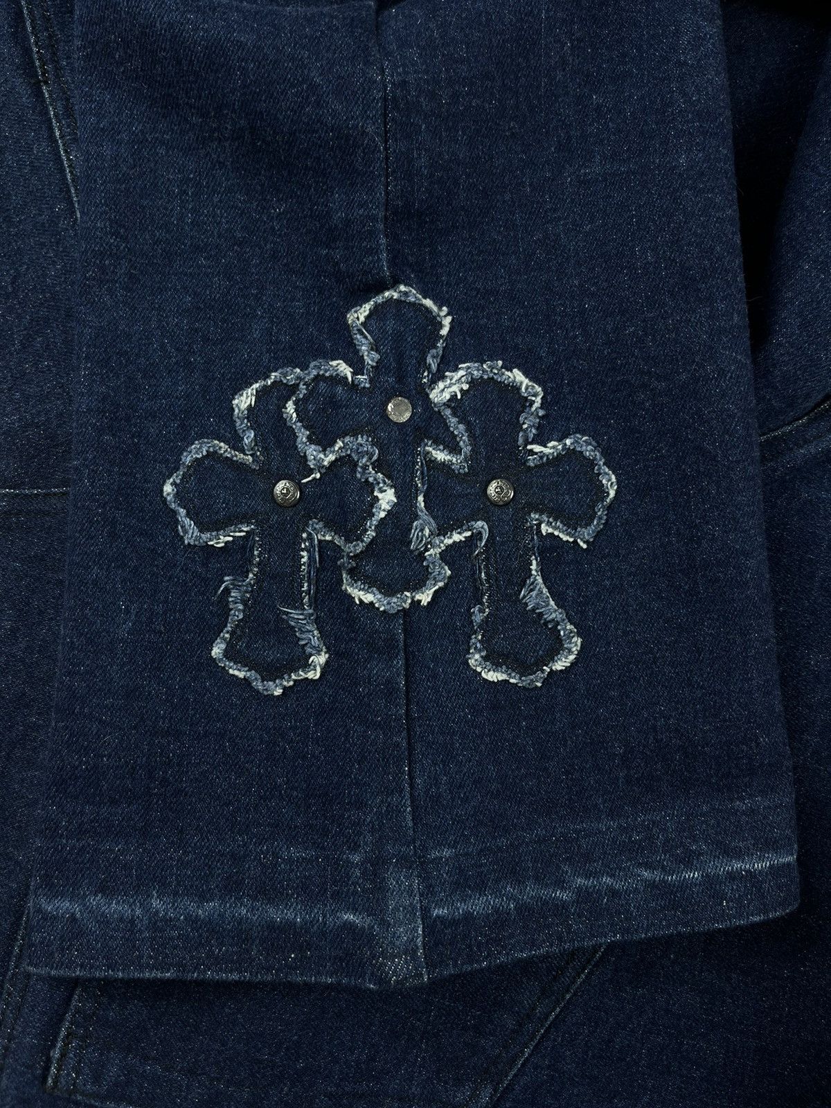 Chrome Hearts Chrome Hearts Cemetery Denim Patch Flared Stretch Jeans Size 32" / US 10 / IT 46 - 14 Thumbnail