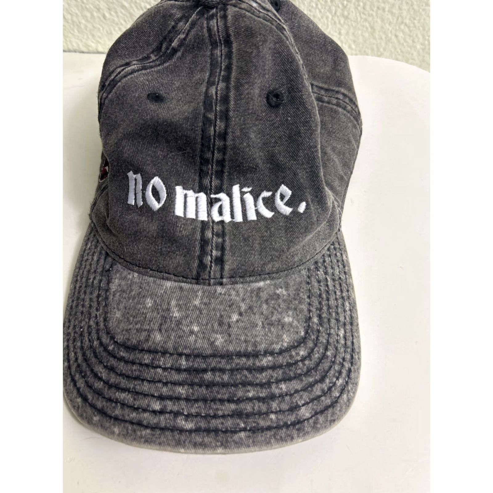 Vintage No Malice Gray Denim Dad Hat Strapback “judge Ye Not” Adjustable Size ONE SIZE - 3 Thumbnail