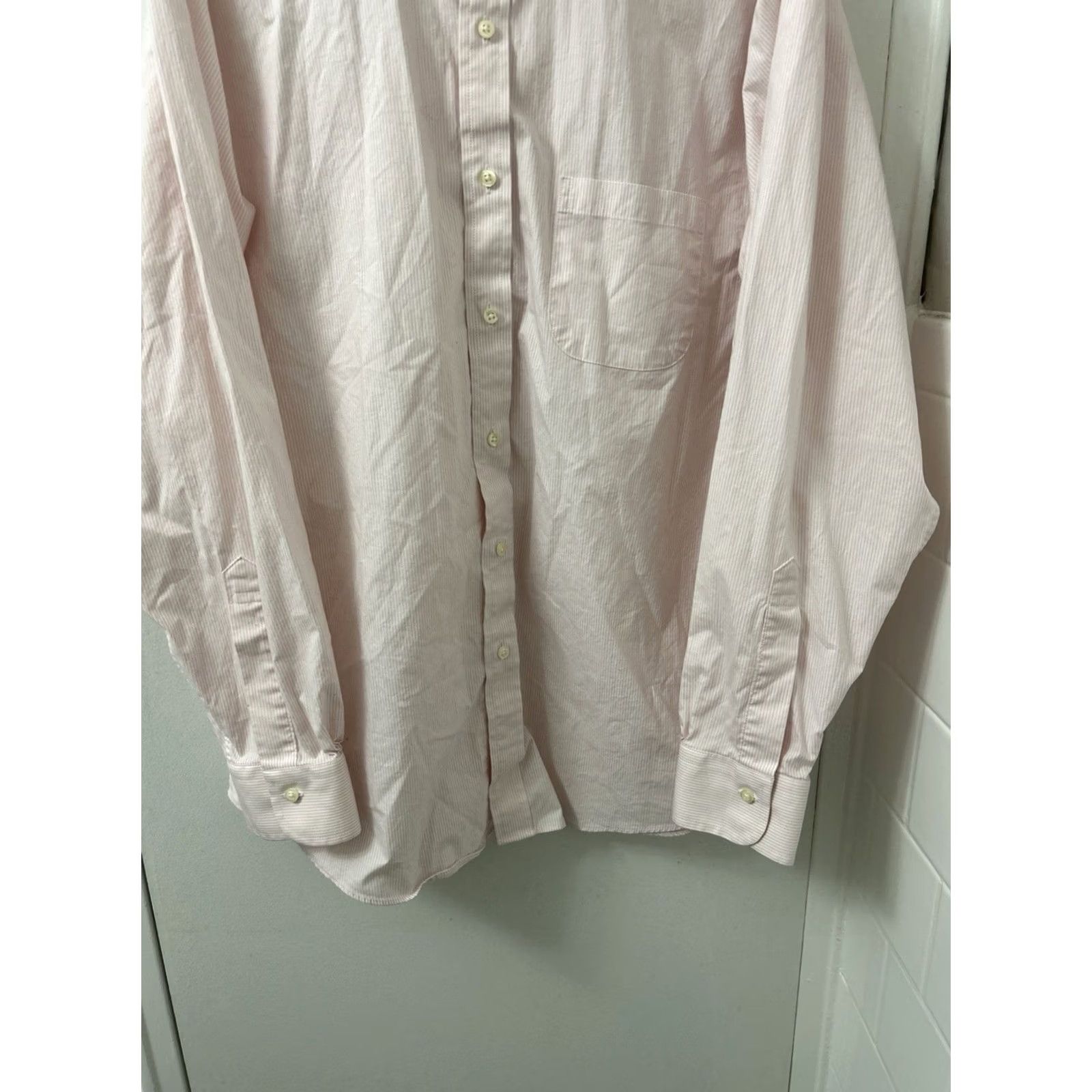 Brooks Brothers Brooks Brothers Shirt Mens 16.5 Pink Oxford Striped Regent Supima Button Up L/S Non-Iron Dress Shirt Size US XL / EU 56 / 4 - 3 Thumbnail
