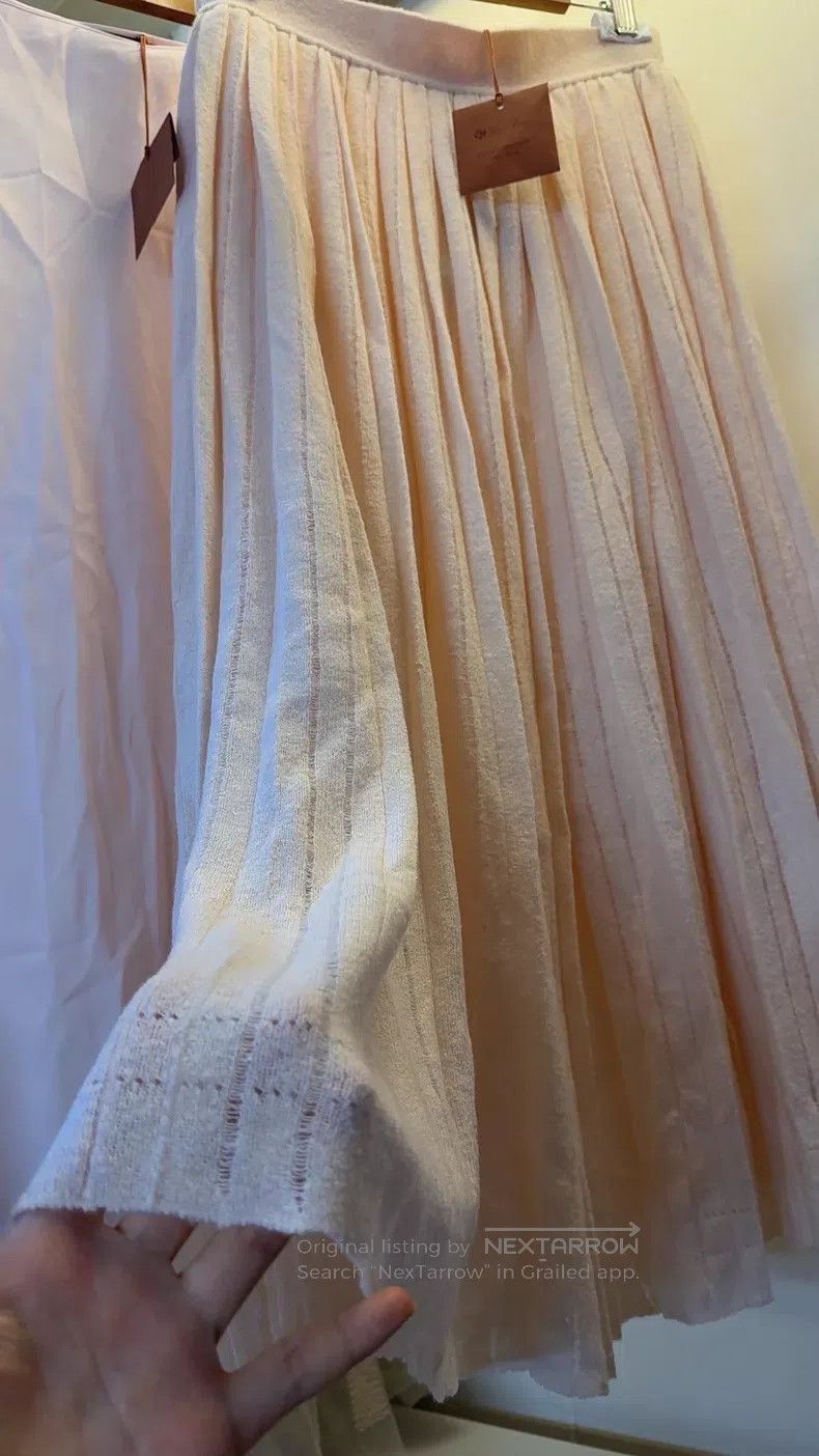 Loro Piana Loro Piana size XL Cherry Blossom Pink Cashmere Pleated Ski Size 22" - 4 Thumbnail
