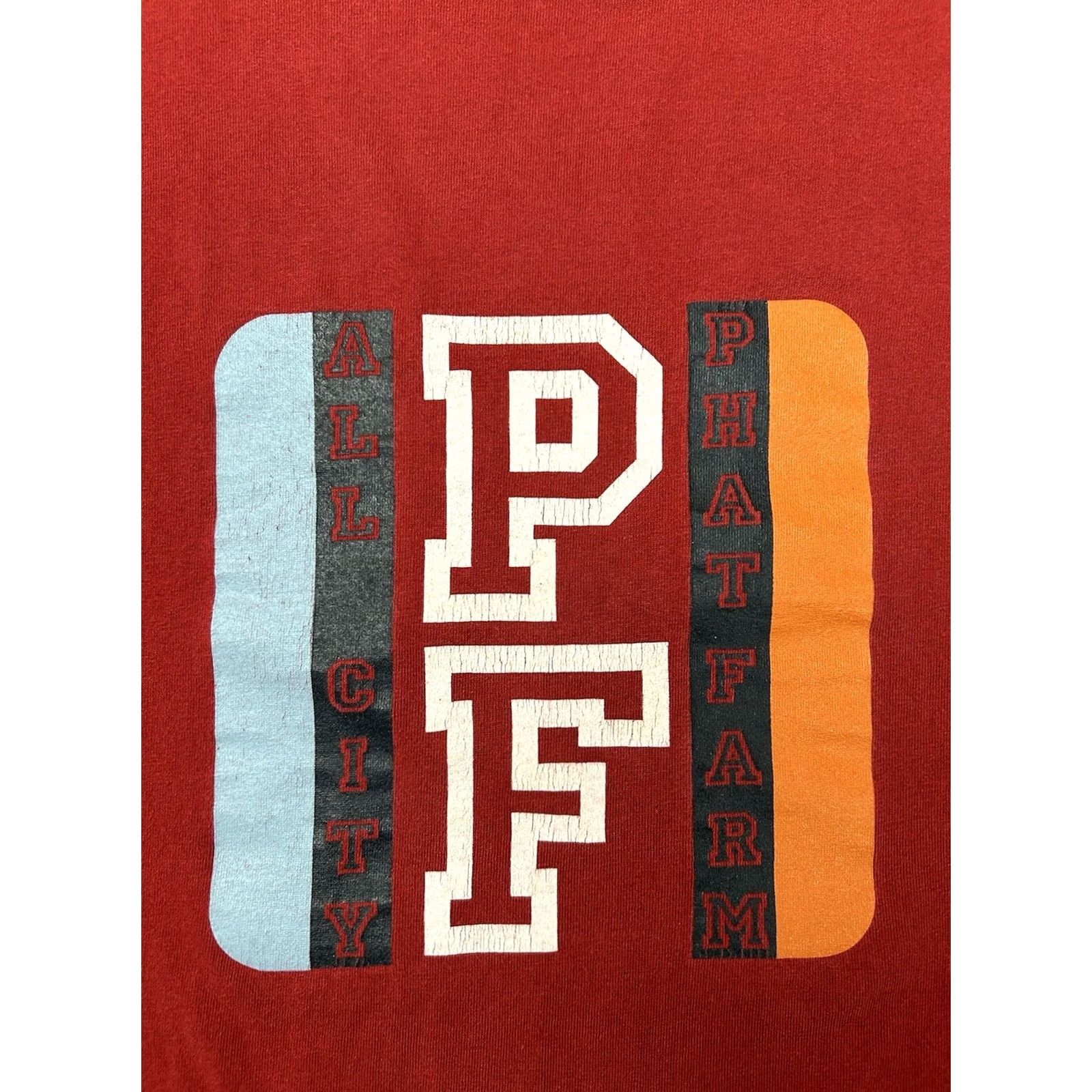 Phat Farm VINTAGE Phat Farm All City PF Y2K 90s Streetwear Brand Tee USA MADE Red XL 25x30.75 Mens T-Shirt Size US XL / EU 56 / 4 - 3 Thumbnail