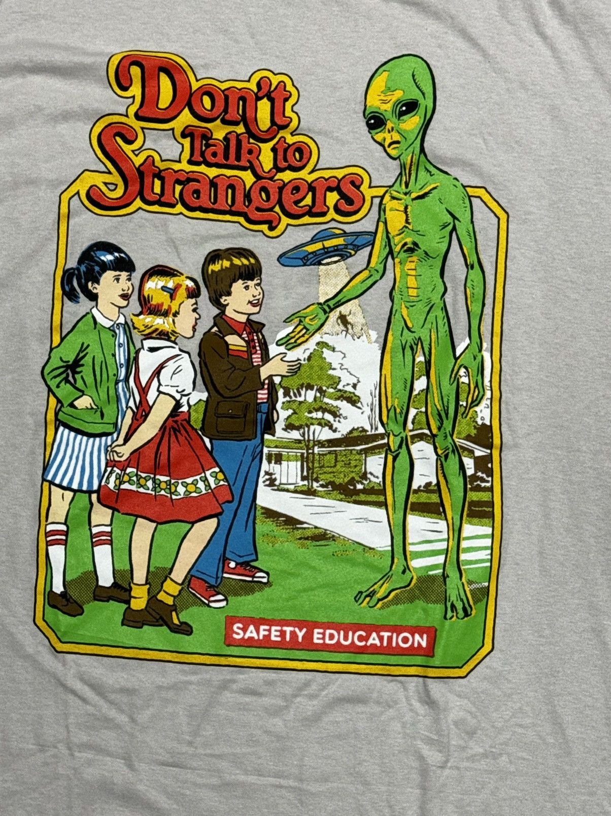 Vintage Steven Rhodes Shirt Adult XL Beige Alien Safety Education Size US XL / EU 56 / 4 - 3 Thumbnail