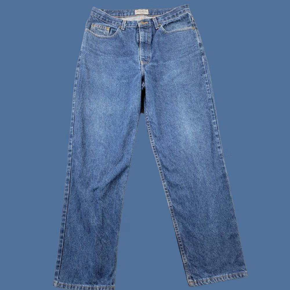 Eddie Bauer VINTAGE Eddie Bauer Jeans Men 34x30 Blue 100% Cotton Slim Straight Denim 5-Pocket Modern Regular Mens Size US 34 / EU 50 - 1 Thumbnail