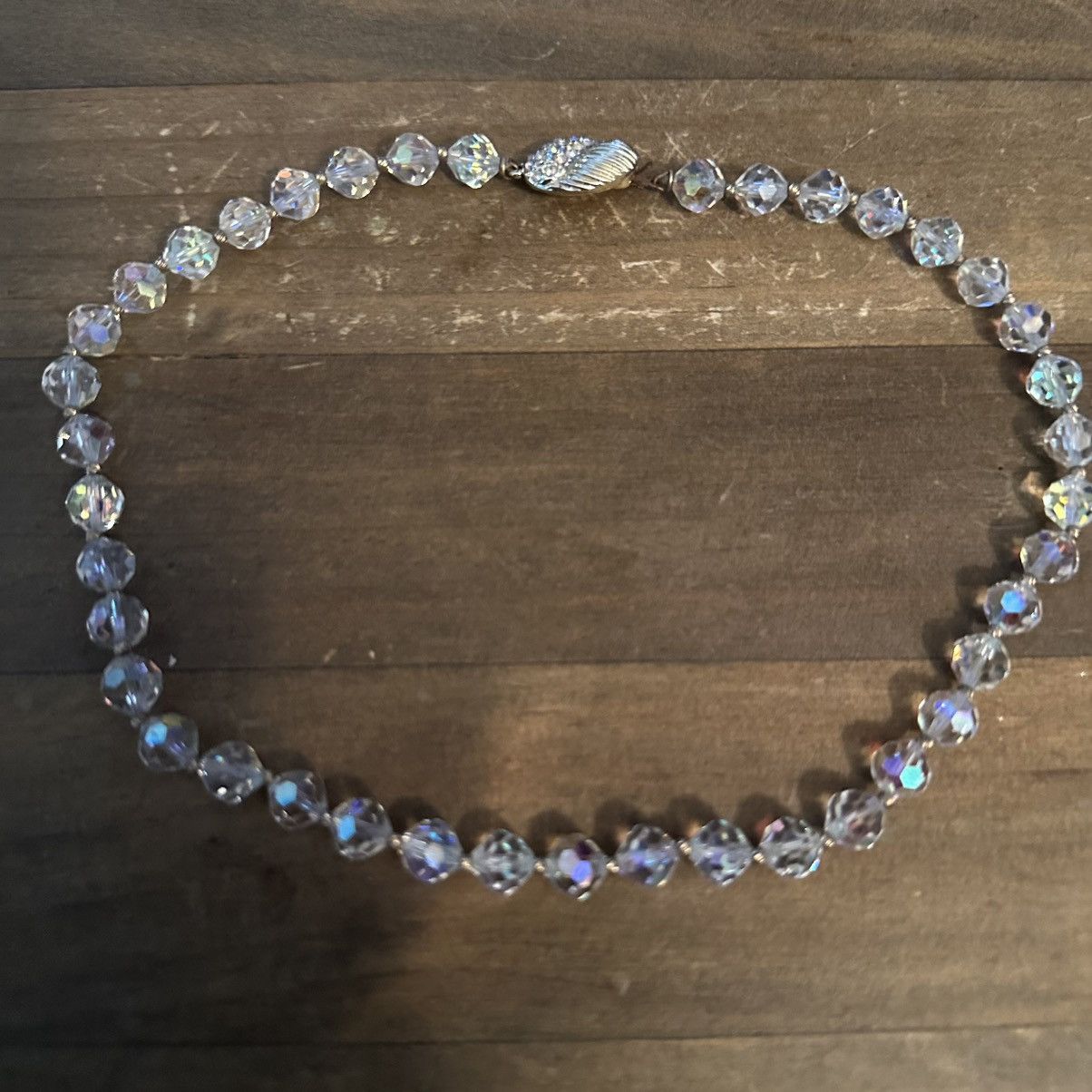 Vintage Vintage faceted Aurora Borealis crystal bead necklace Size ONE SIZE - 2 Thumbnail