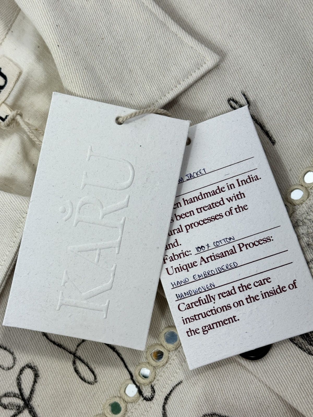 Kartik Research x Small Talk Studio Karu Embellished Printed Denim Jacket Size US L / EU 52-54 / 3 - 4 Thumbnail