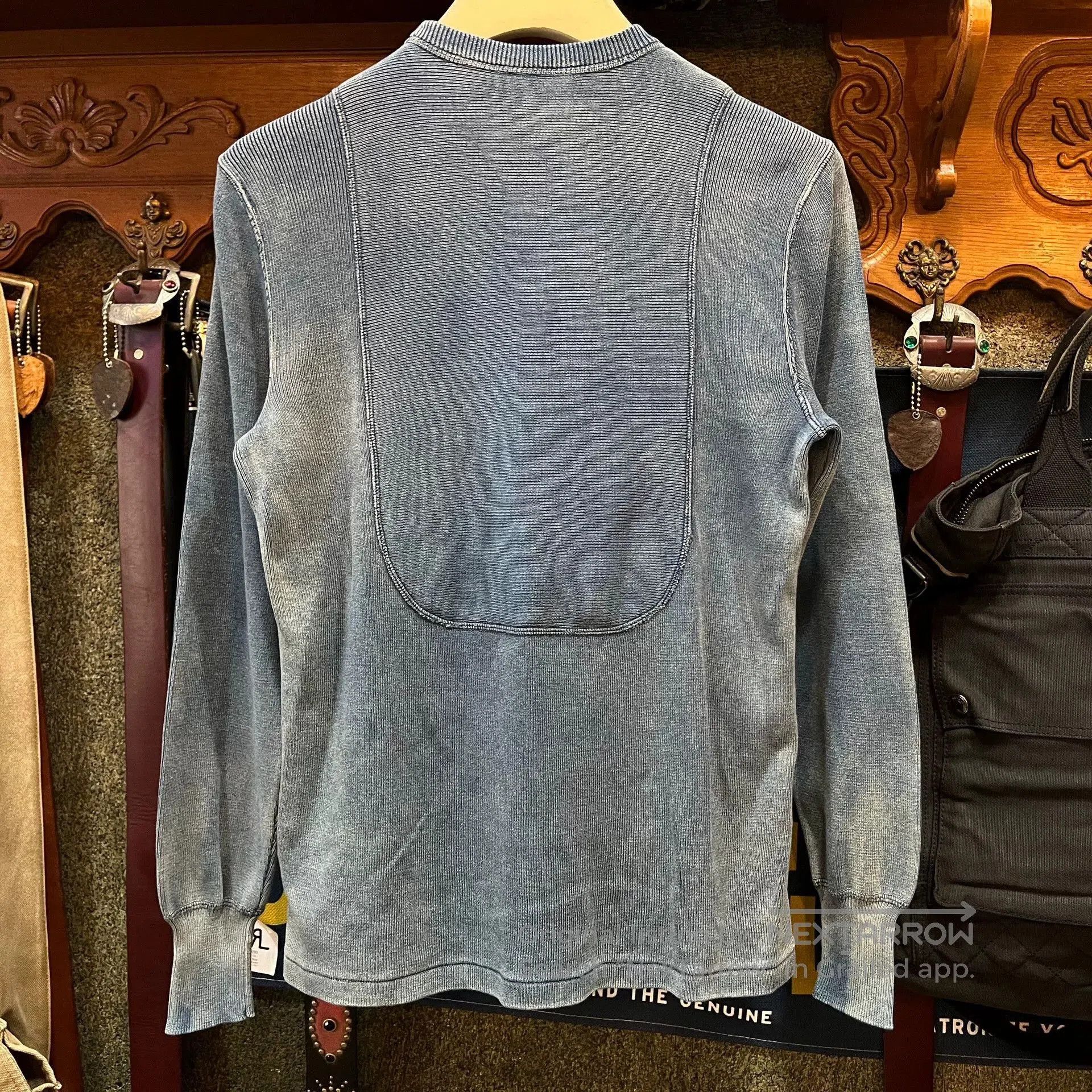RRL Ralph Lauren RRL Indigo Wash Long Sleeve Knit Shirt. Size US S / EU 44-46 / 1 - 2 Thumbnail
