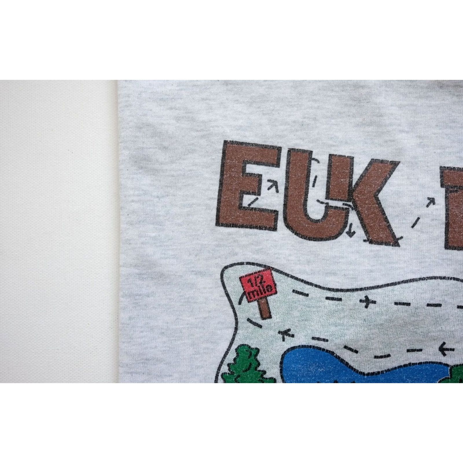Fruit Of The Loom VINTAGE Fruit of the Loom T-Shirt Gray 90s Marathon Outdoor Camping Single Stitch Crew Neck Short Sleeve MD Men Boys? Size US M / EU 48-50 / 2 - 5 Thumbnail