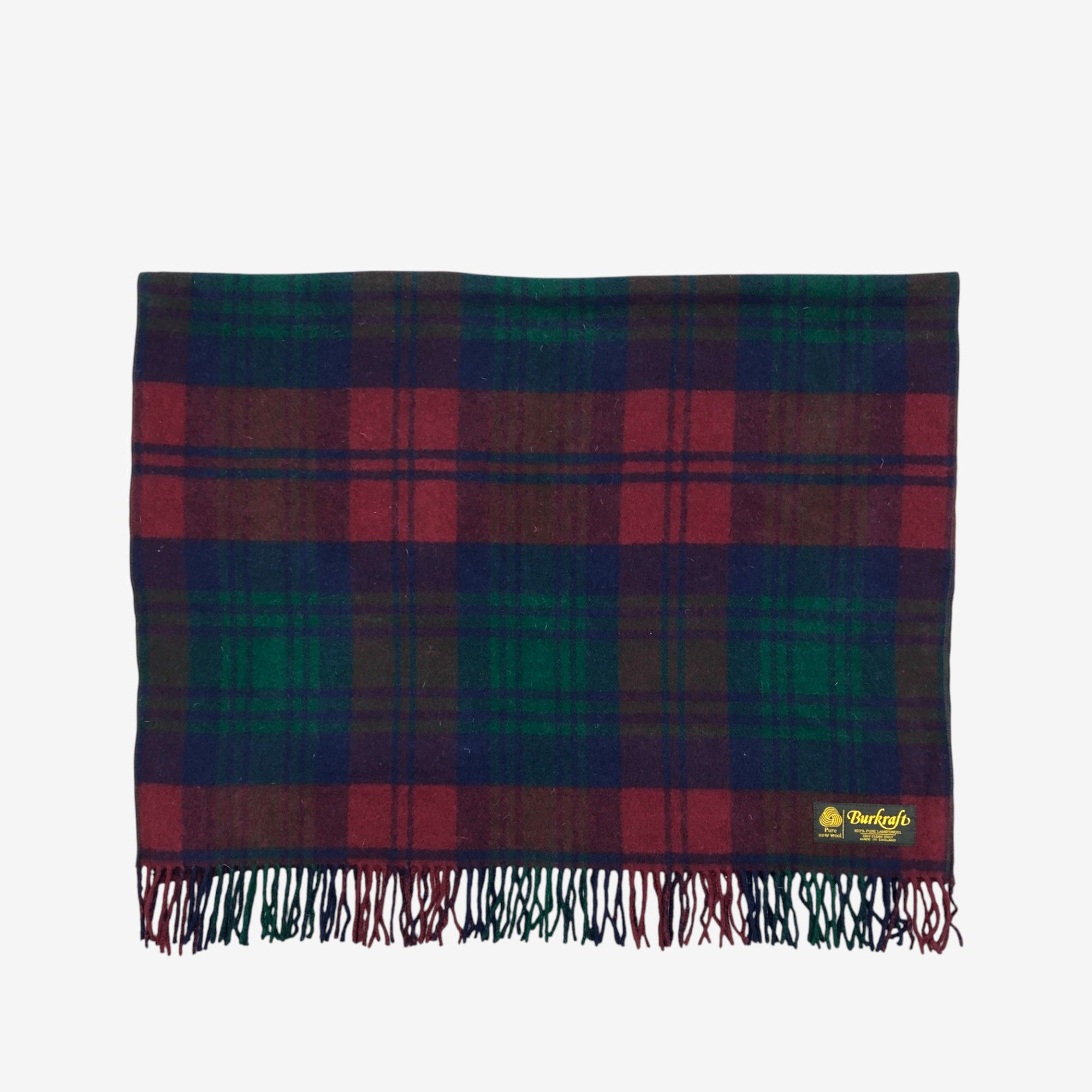 Japanese Brand Vintage Burkraft Scarf Muffler Wool Stole Wrap Plaid Scarves Size ONE SIZE - 3 Thumbnail