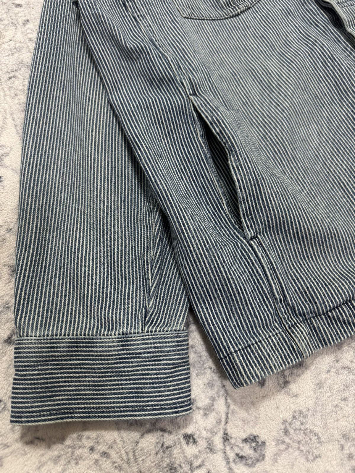 Japanese Brand VINTAGE BC FACTORY HICKORY SLASH POCKET JACKET Size US L / EU 52-54 / 3 - 6 Thumbnail