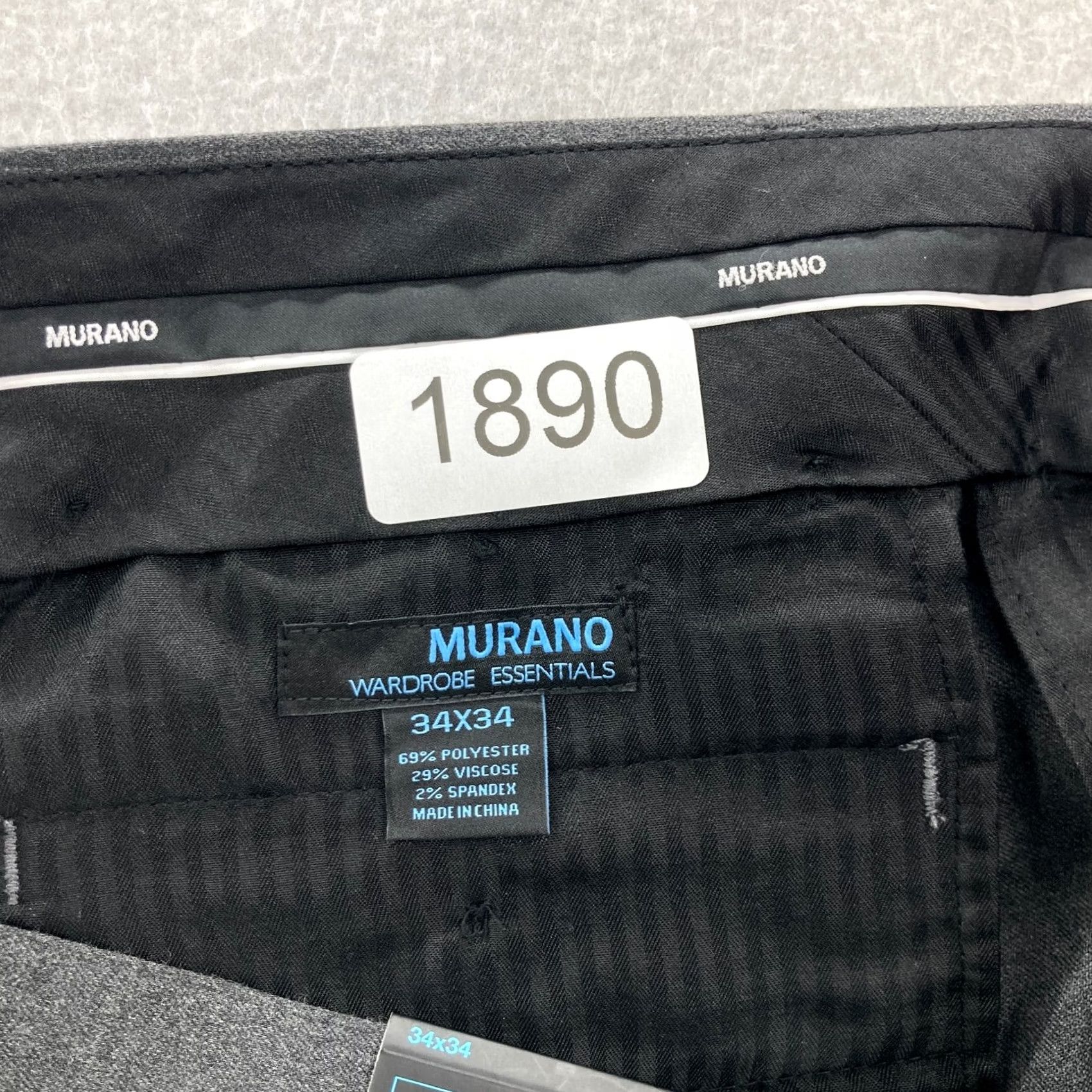 Murano Murano Zac Pant Mens Wardrobe Essentials Size 34x34 Classic Fit Gray Flat Front Pants Front Type: Flat Front Size US 34 / EU 50 - 4 Thumbnail