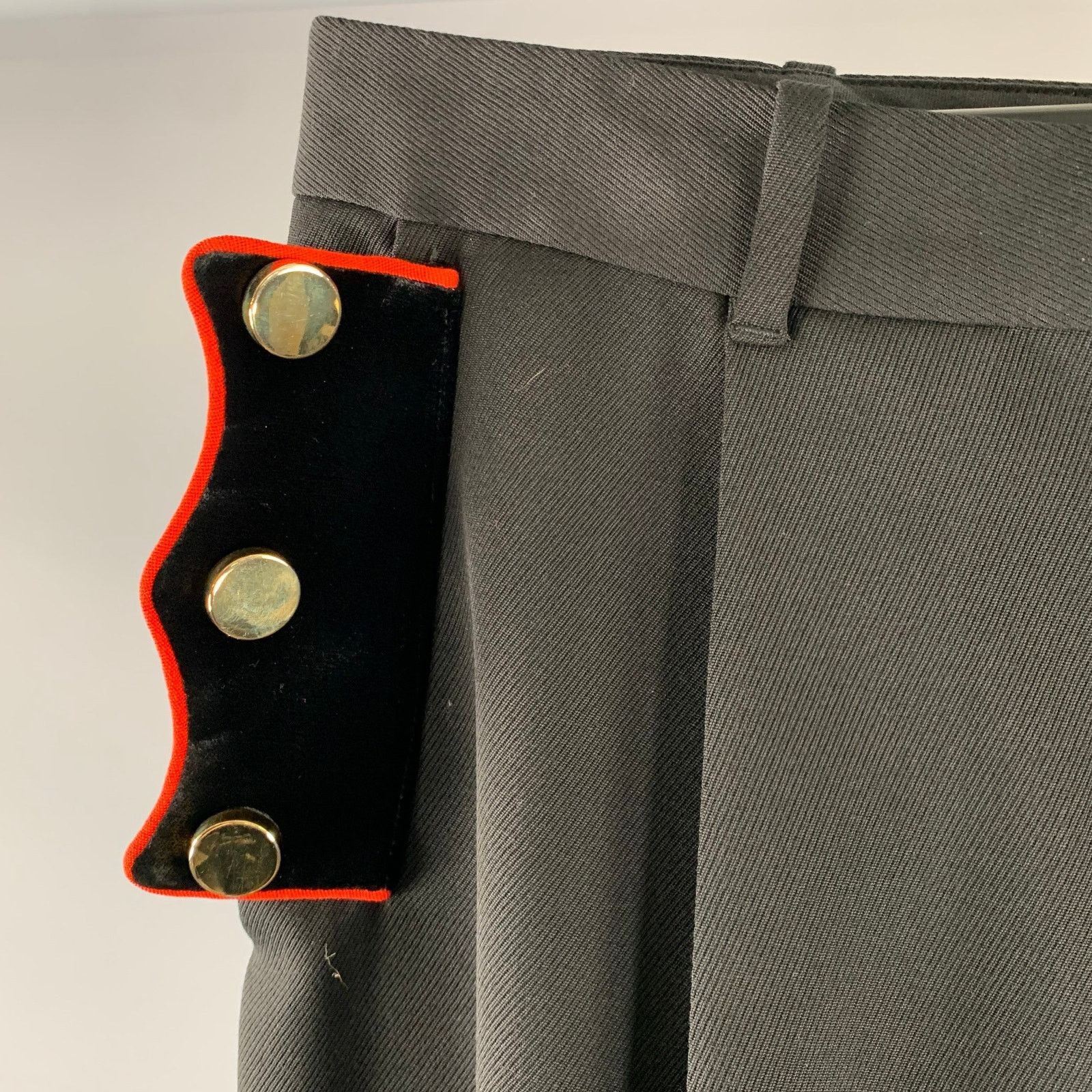 Givenchy GIVENCHY Size 34 Black Red Wool Dress Pants Size US 42 / EU 58 - 3 Thumbnail