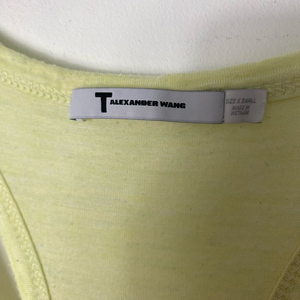 T by Alexander Wang T by Alexander Wang Racerback Tank Top XS Neon Yellow Rayon Size XS / US 0-2 / IT 36-38 - 3 Thumbnail