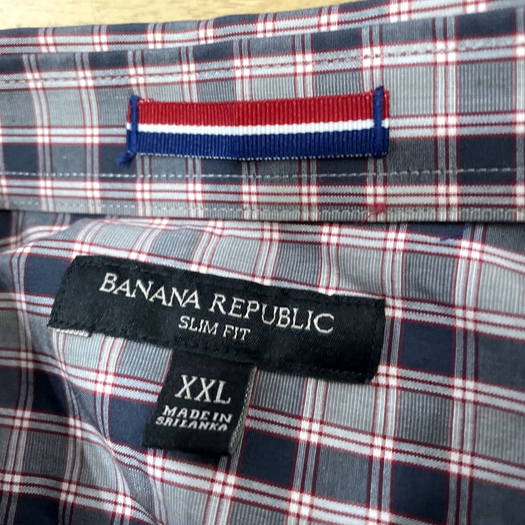 Banana Republic VINTAGE Banana Republic Button Shirt Men 2XL Slim Fit Plaid Shirt, Gray Red, Long Sleeve, Button-Up, Classic, 2014, Casual, Business, 2XL Mens Size US XXL / EU 58 / 5 - 5 Thumbnail