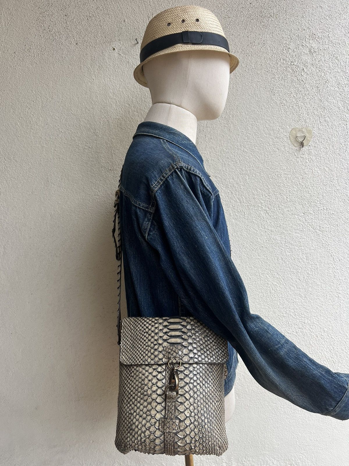 Leather Vintage Vin Donn Japan Python Snake Skin Leather Bag Sling Size ONE SIZE - 2 Thumbnail