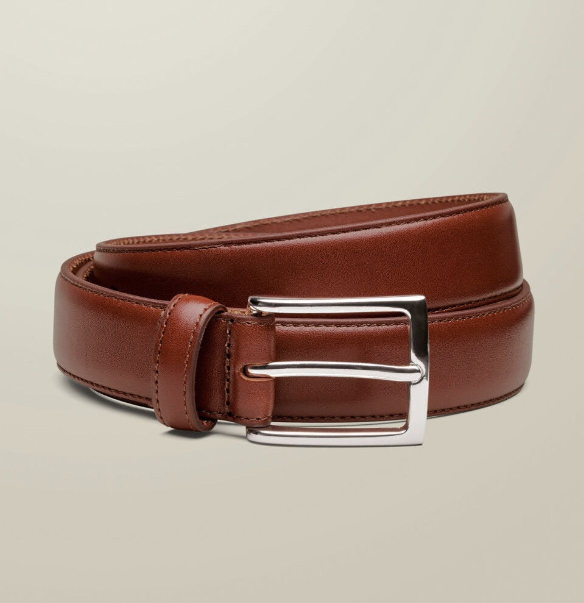Charles Tyrwhitt Charles Tyrwhitt Chestnut Brown Leather Belt Size 32 - 1 Thumbnail