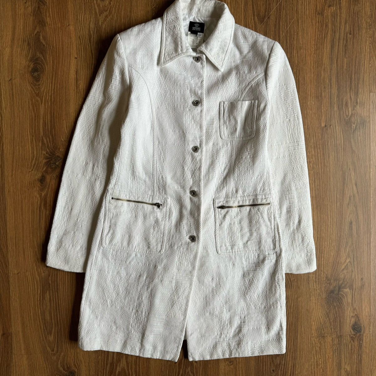 Versace × Versace Jeans Couture × Vintage Vintage Versace Jeans Couture Women’s Jacket White M 90s Size M / US 6-8 / IT 42-44 - 1 Thumbnail