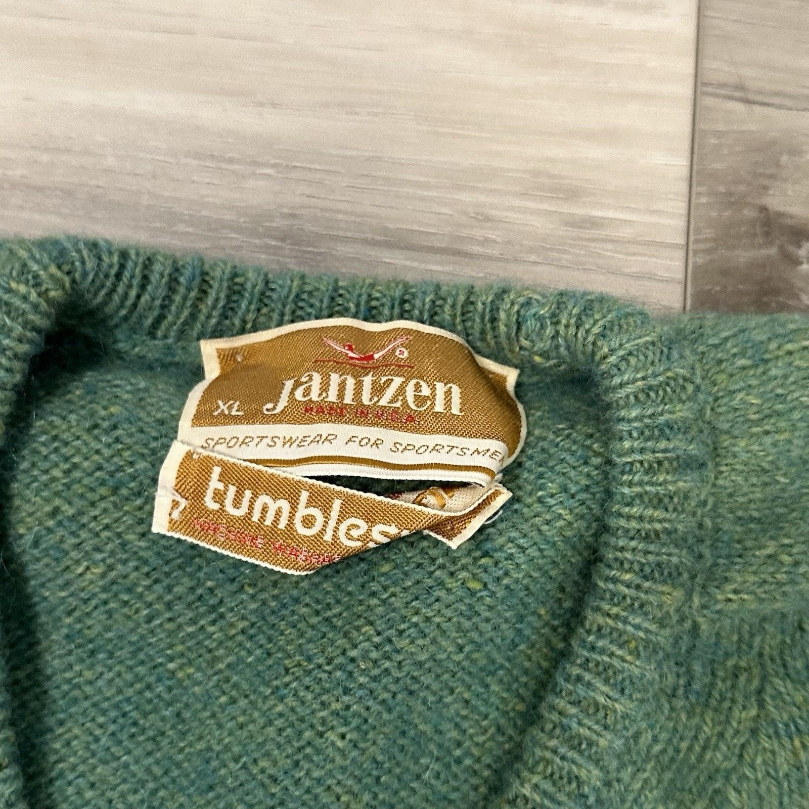 Jantzen VTG 1960s Jantzen Sweater Men’s X-Large Washable Wool Green Size US XL / EU 56 / 4 - 3 Thumbnail